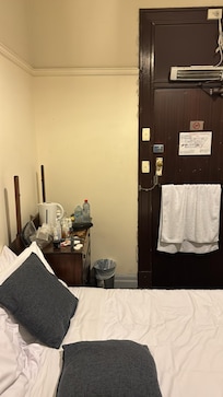 There is no mirror in the room and the cupboard is very sticky