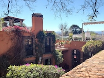 A View from the terrace level of some of the rooms and down into the inner courtyard