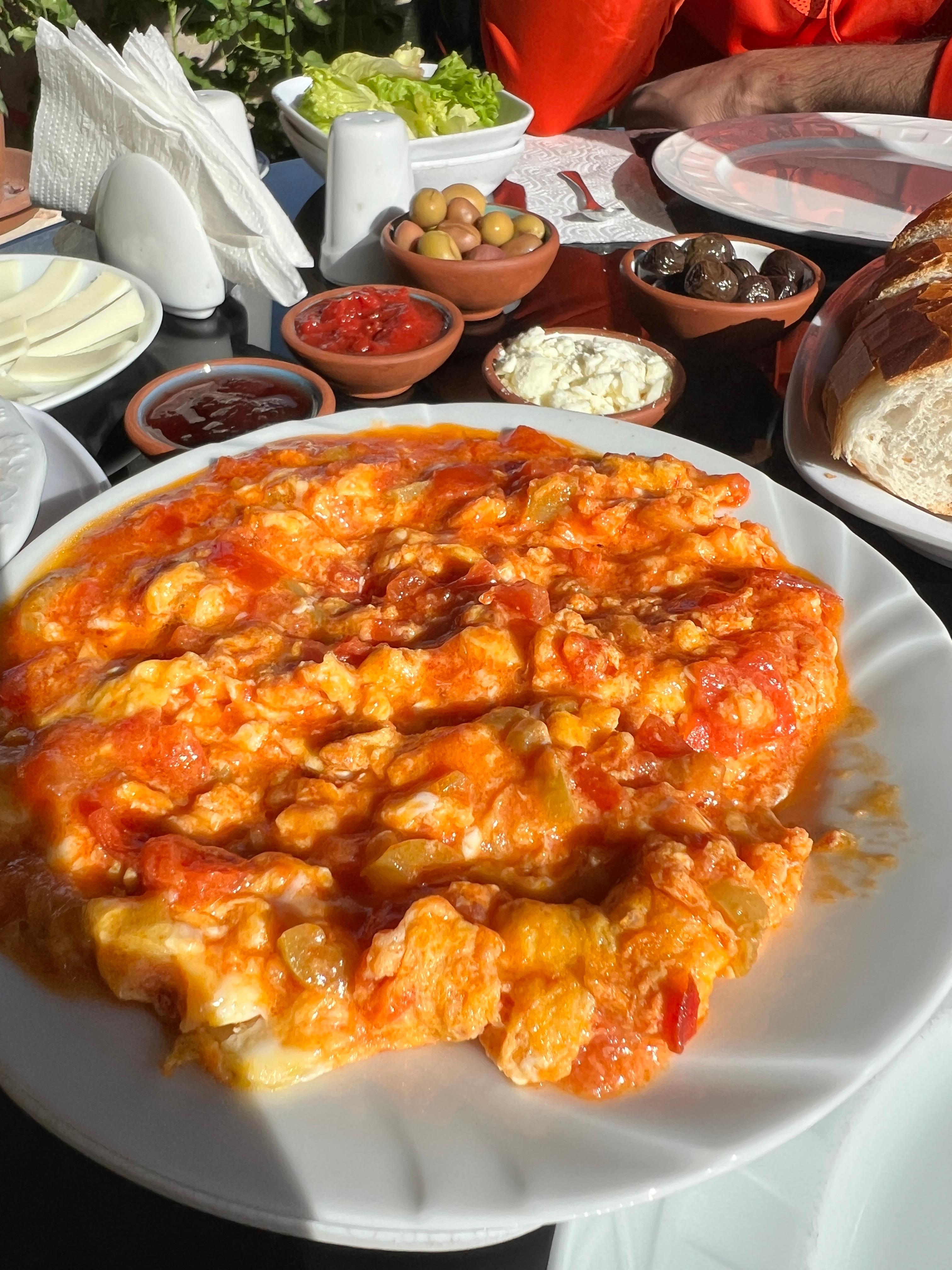 Freshly prepared menemen 