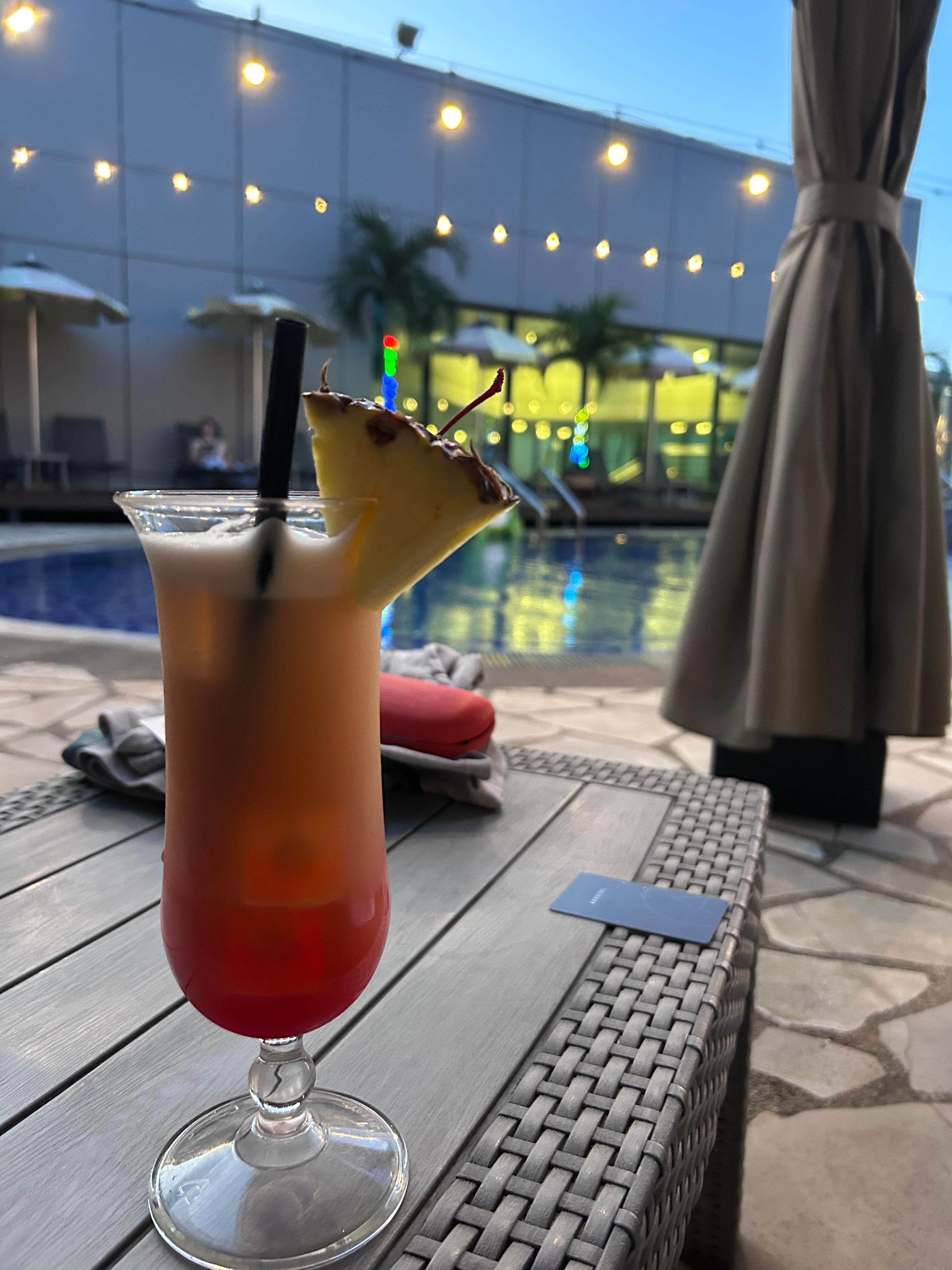 Lovely Singapore Sling in the pool area