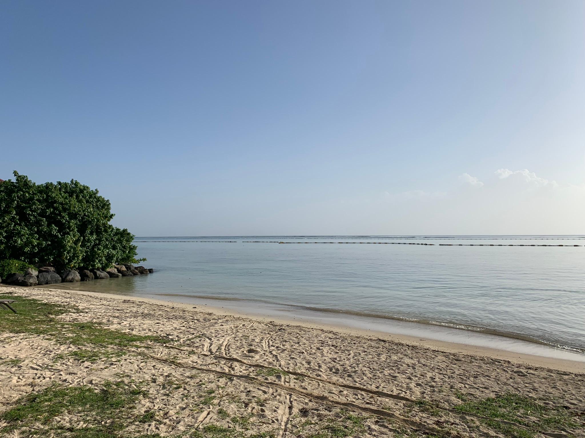 beach in front of the restaurant