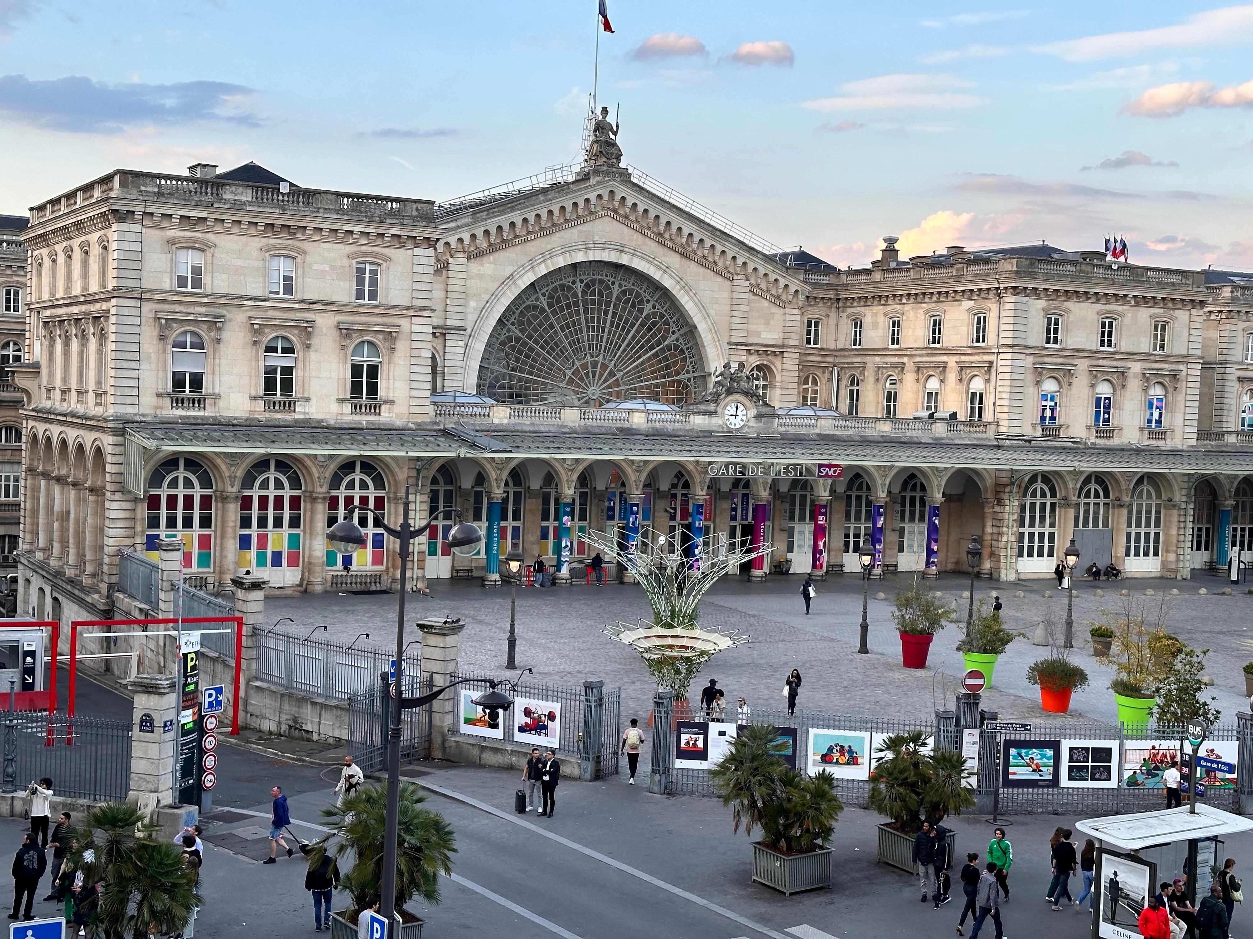 View out the window to the Gare de L’Est. 