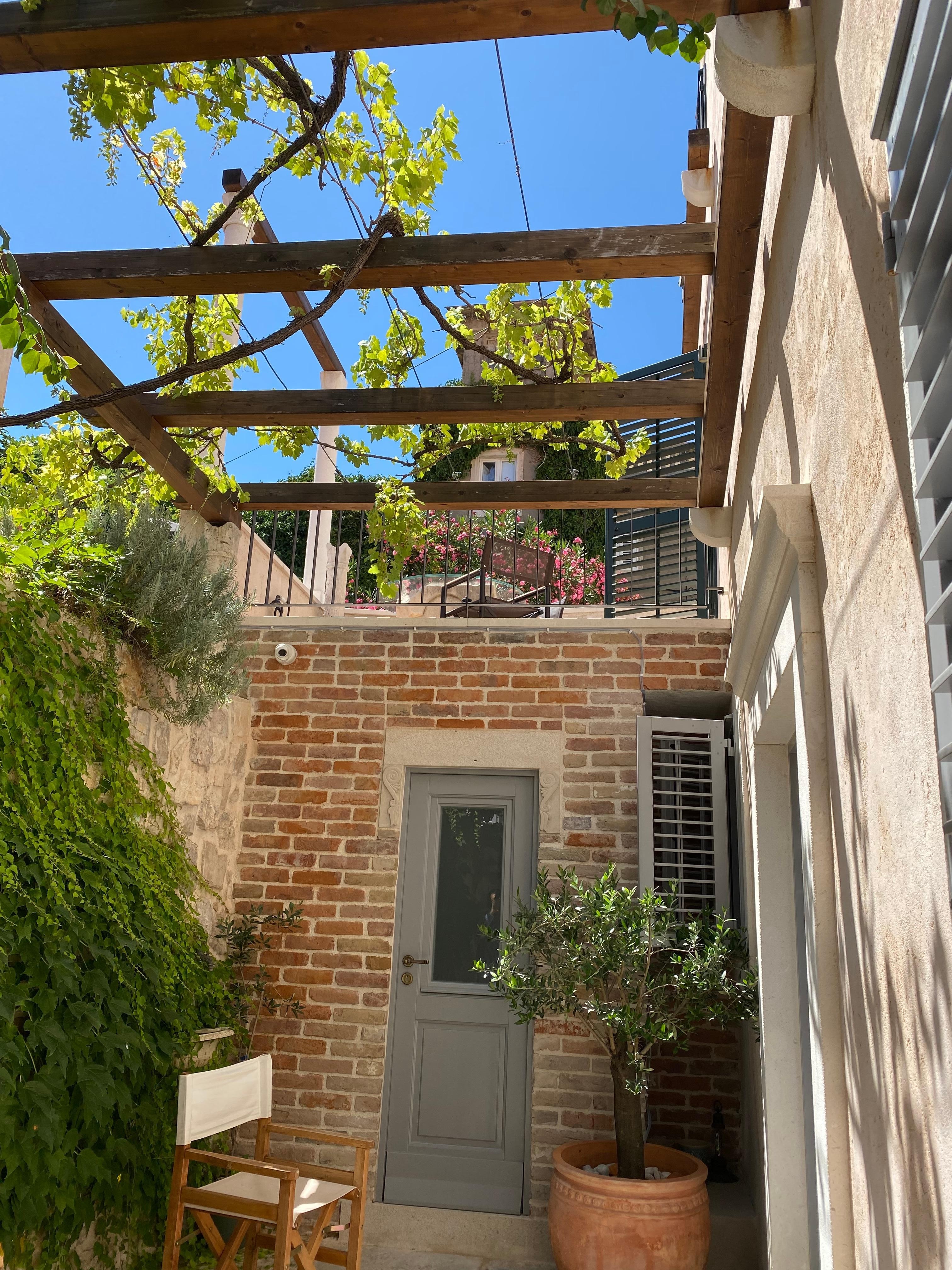 Small courtyard outside apartment