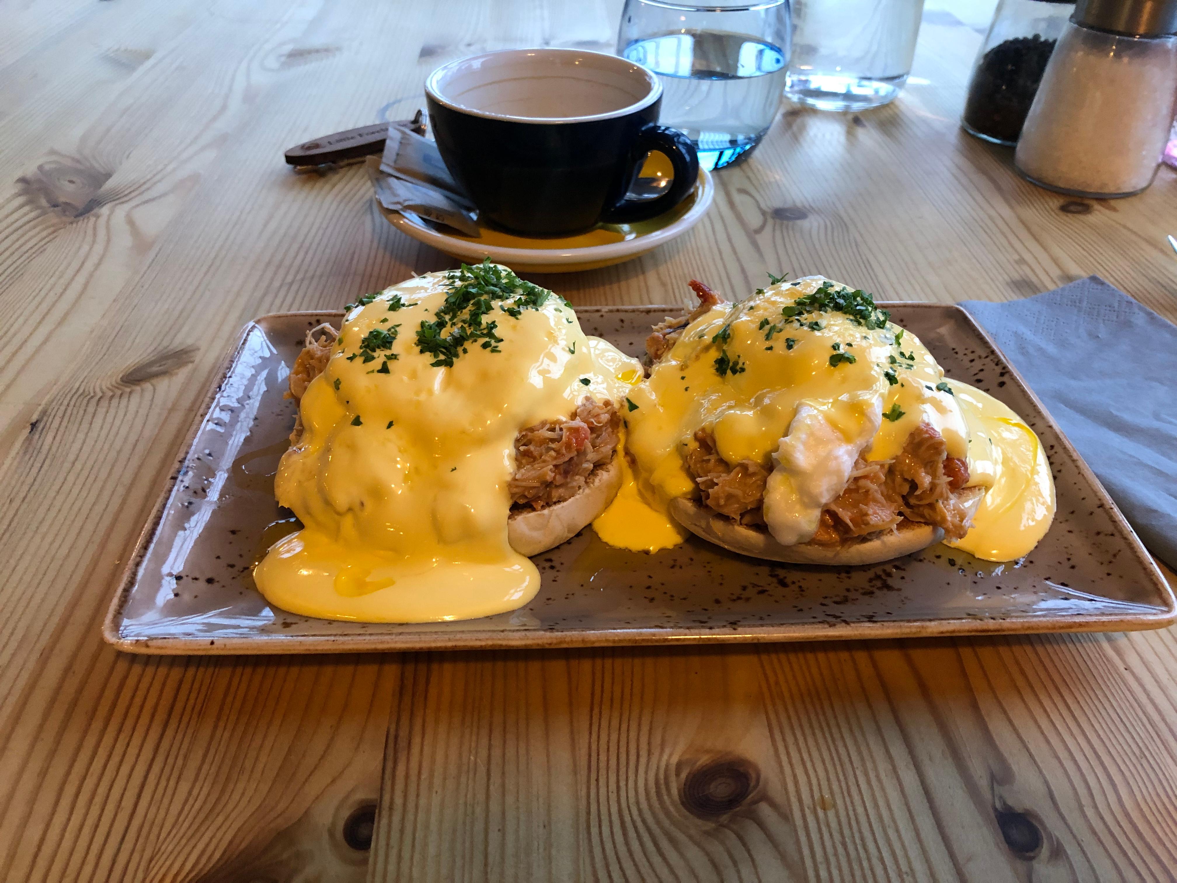 Crab eggs Benedict 