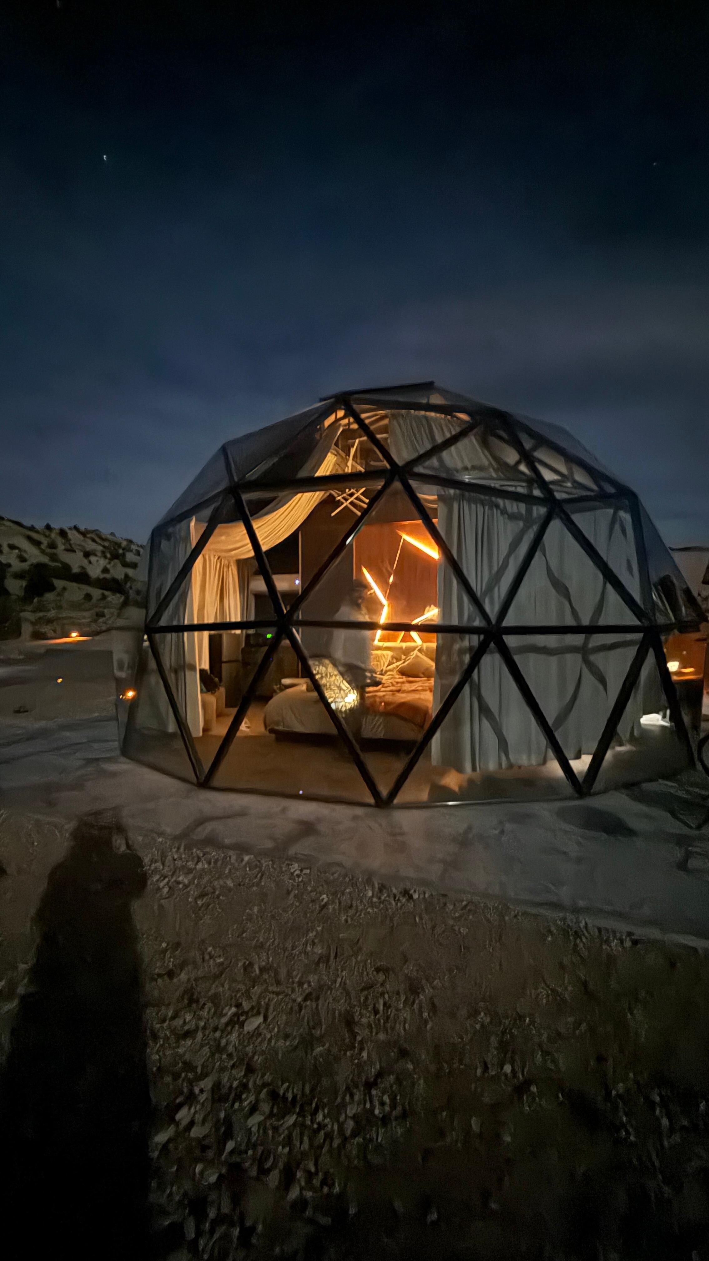 Our dome at night