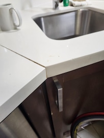 countertops chipped and not attached