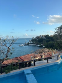 view of the harbour from the pool on top of the hill, not an easy climb up and definitely not for little children or anyone with difficulty walking.