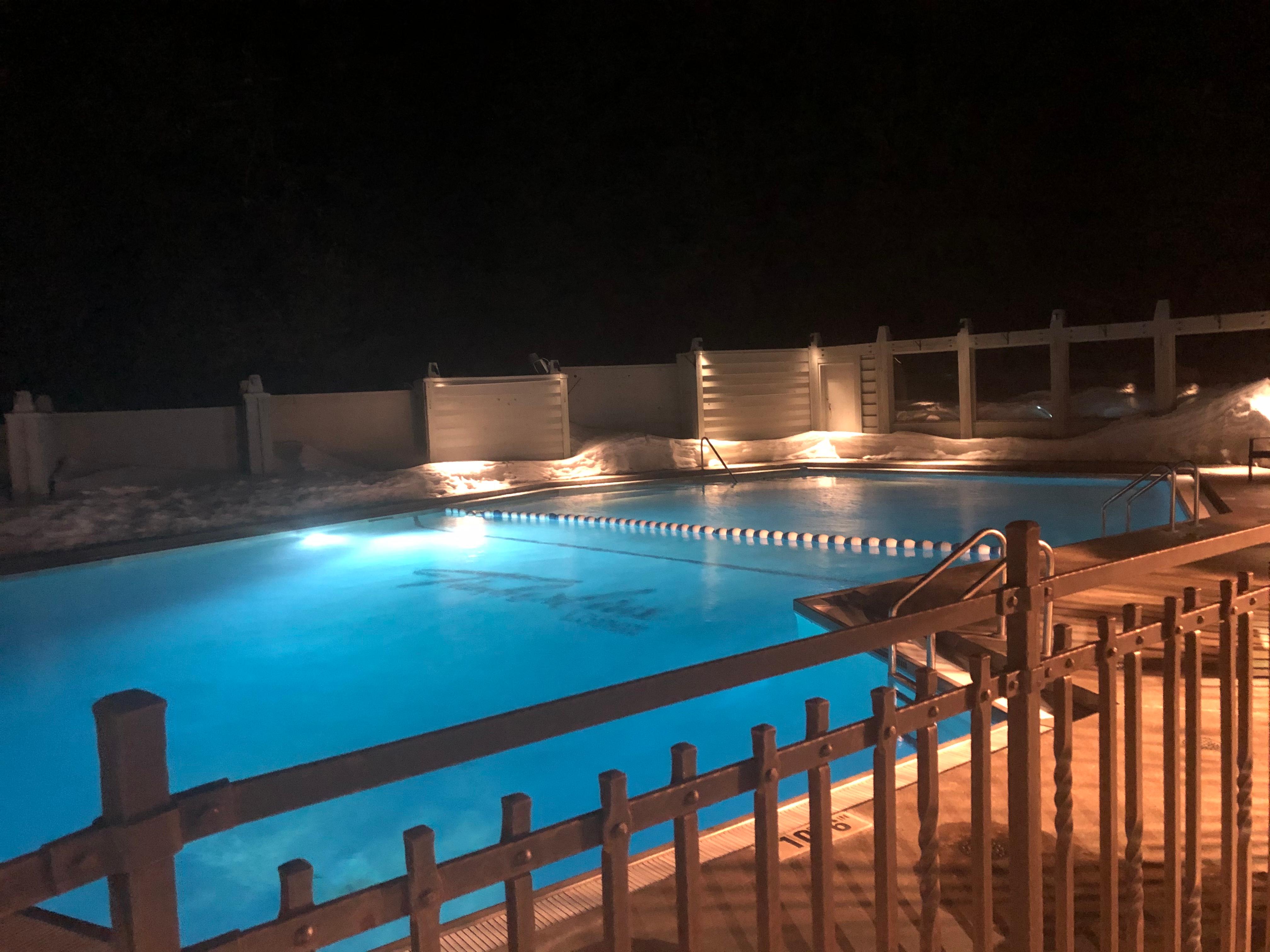 Outdoor pool and hot tub