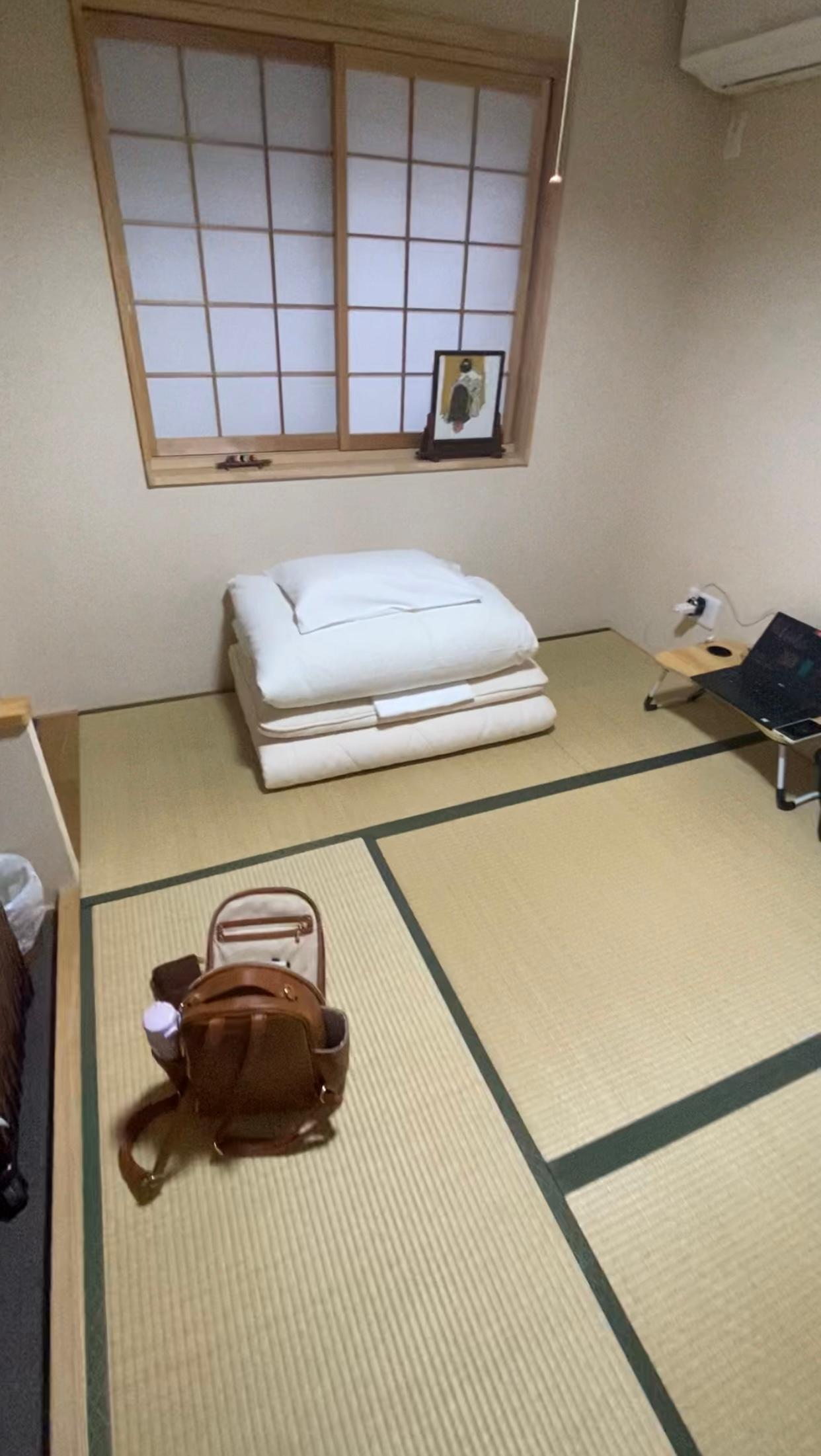 Room/sleeping area: tatami mat and futon