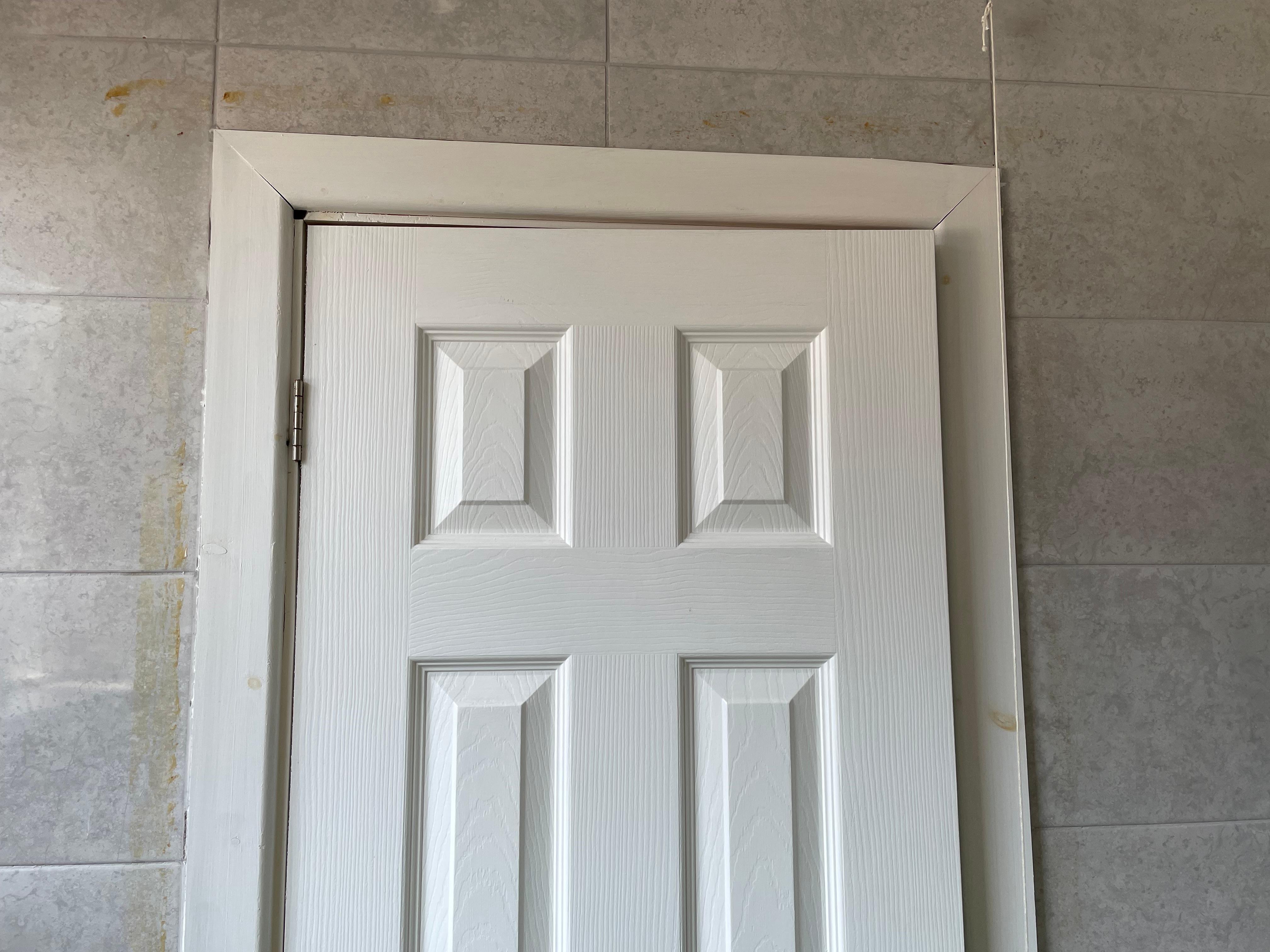 Yellow stain around the door frame