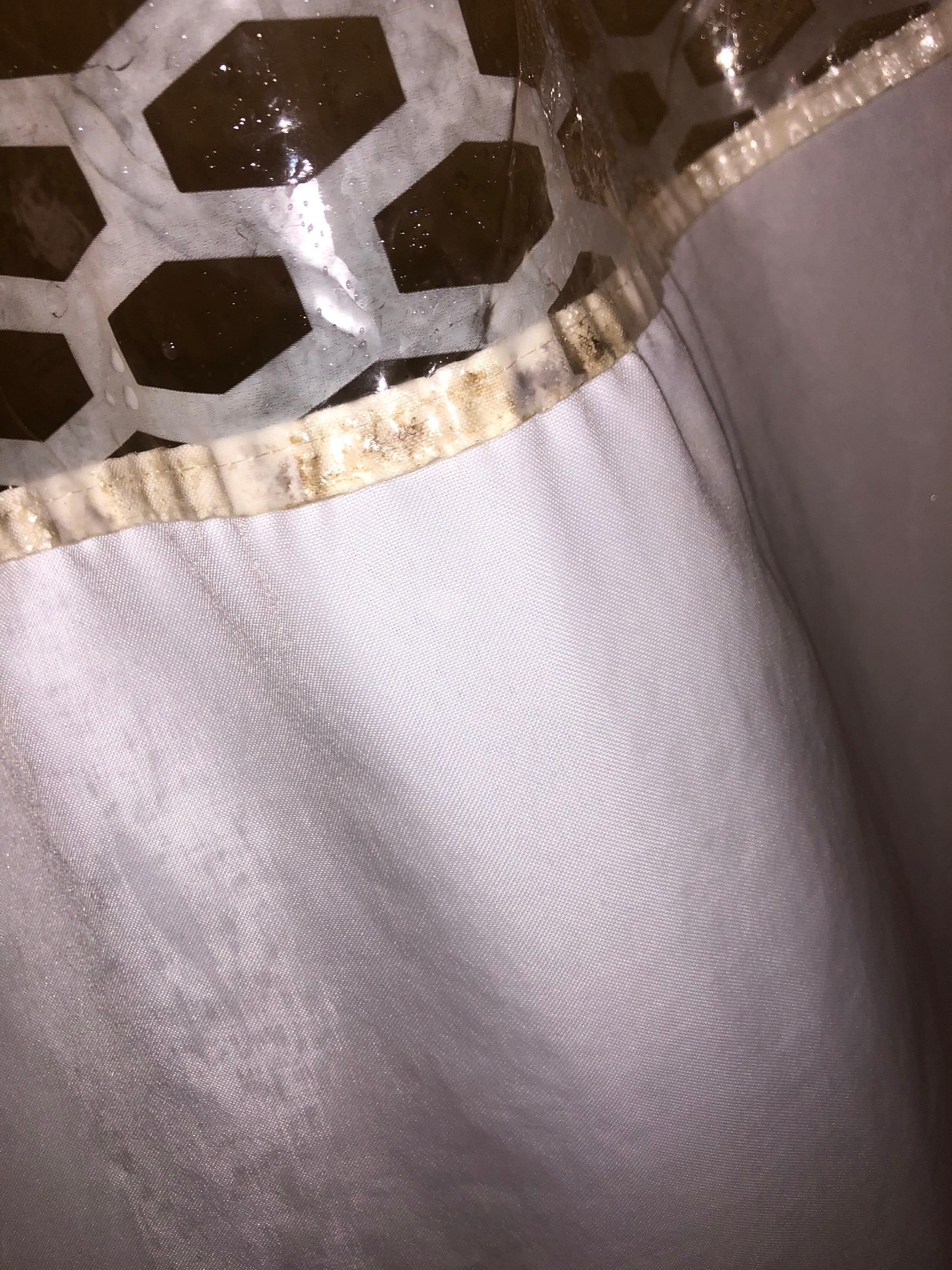 Mold inside seam of shower curtain 