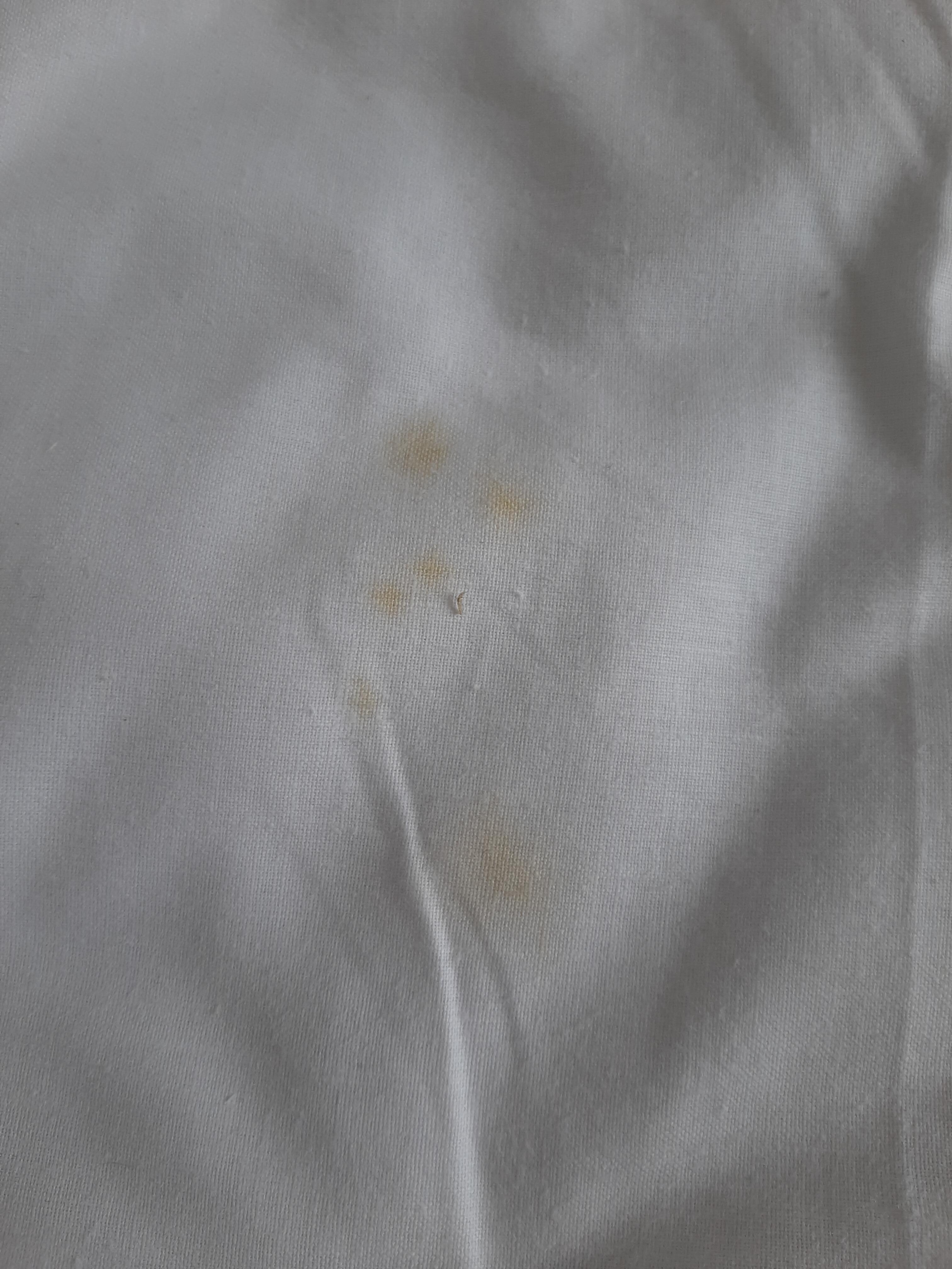 Stained bed sheets