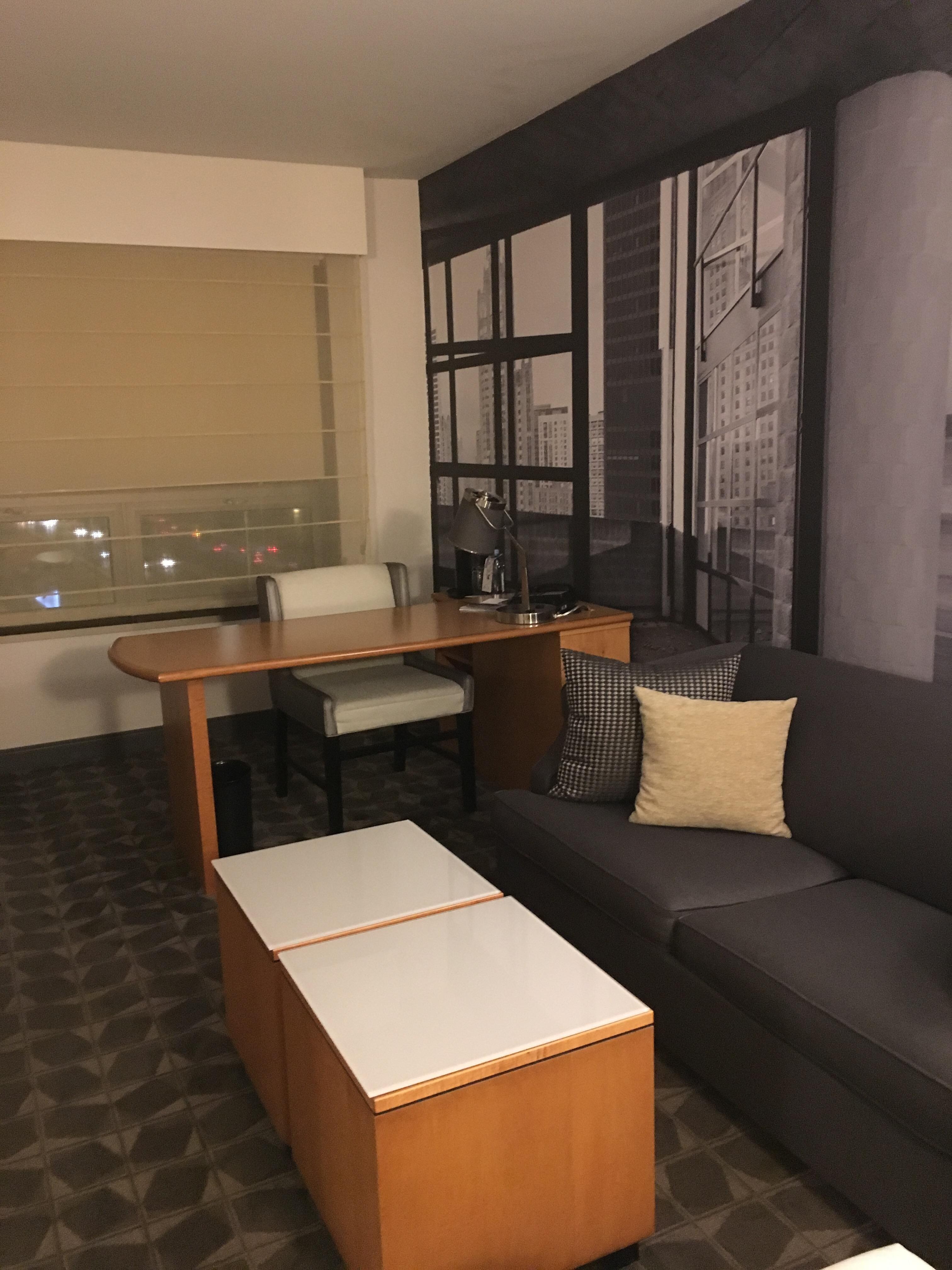 sofa, table