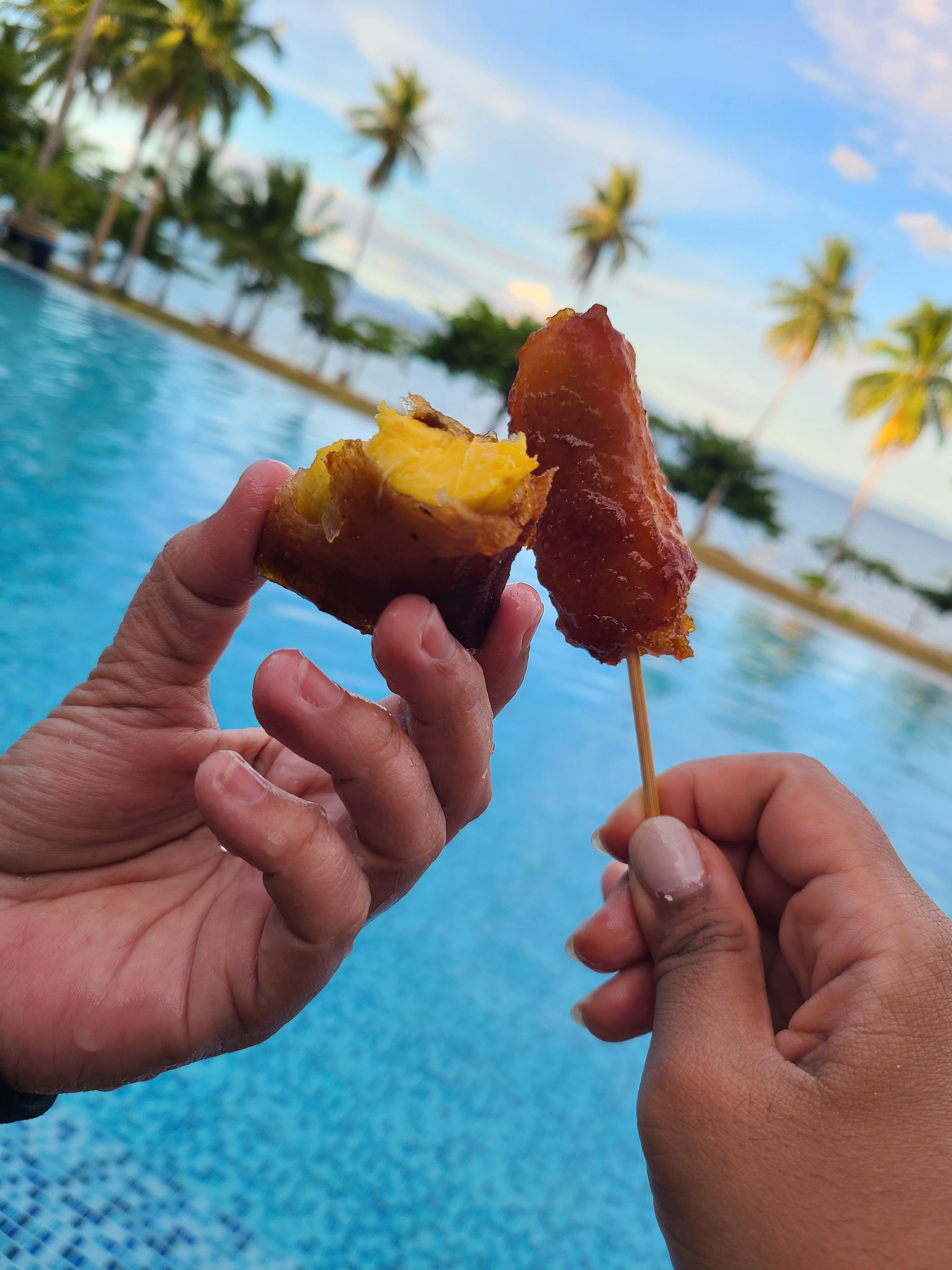 115PHP for turon (one bite taken)

115PHP for banana-Q (only what is shown in pic)