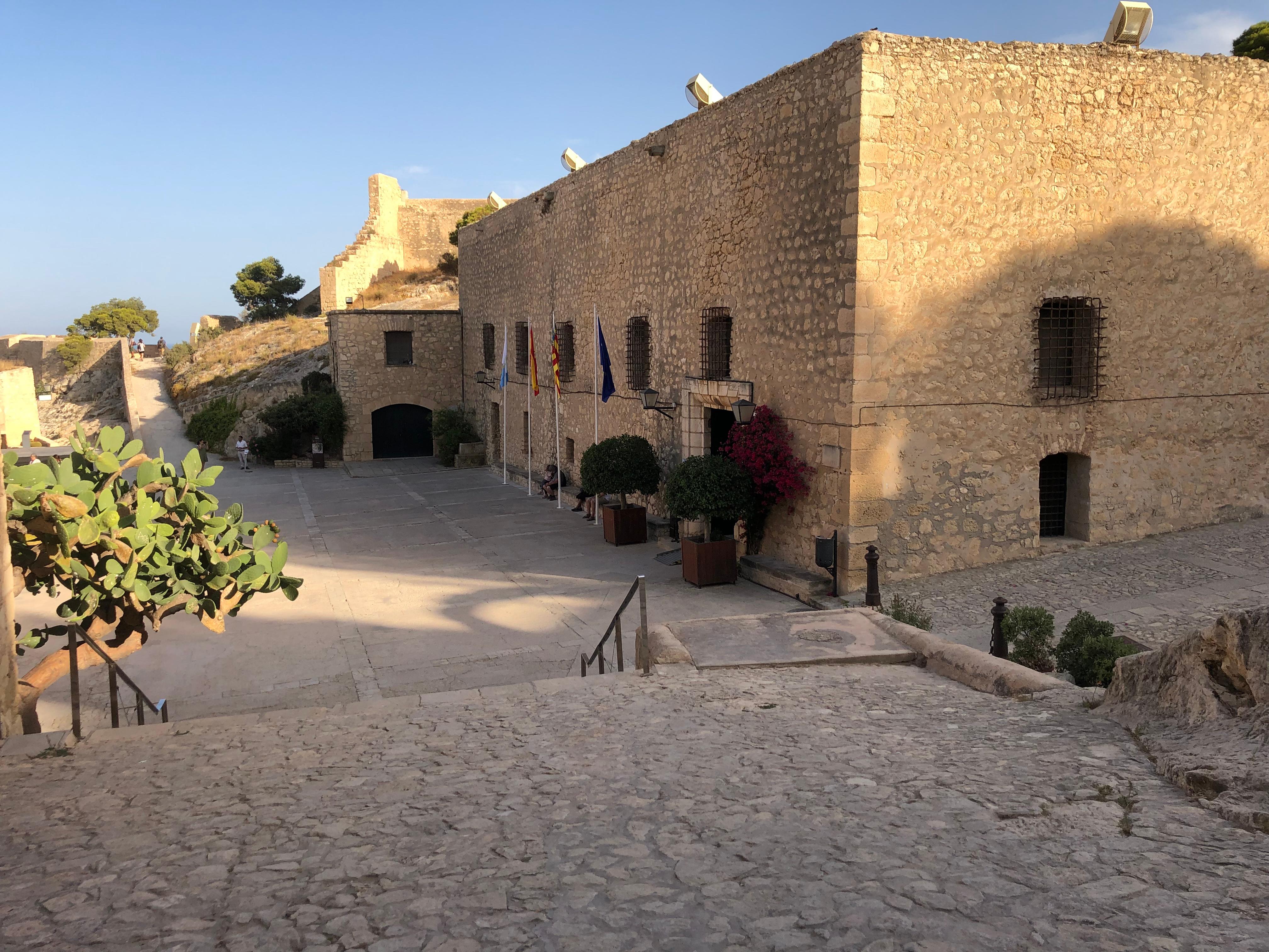 On Santa Barbara castle walkway 