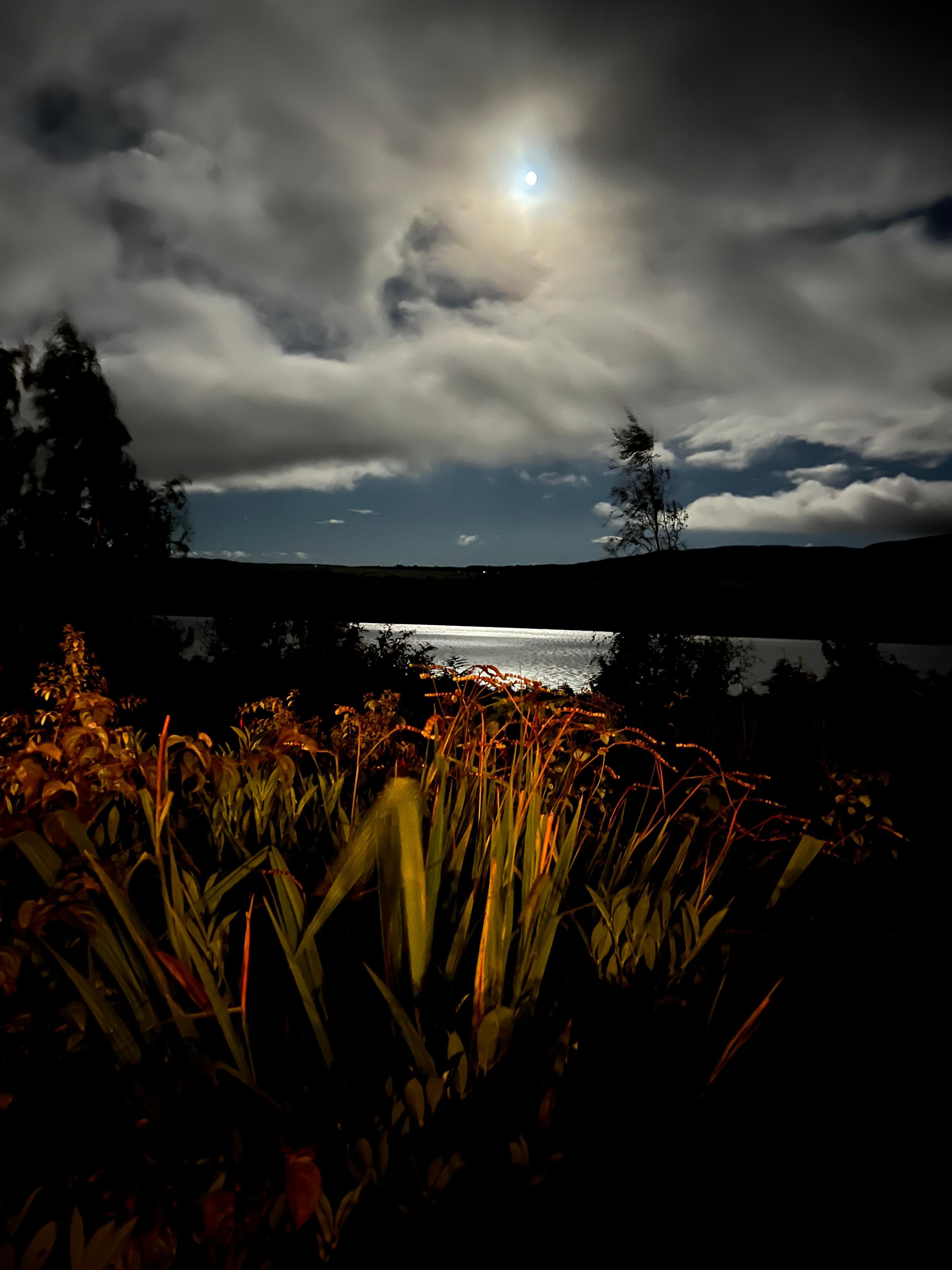 Full moon over the loch from the front door