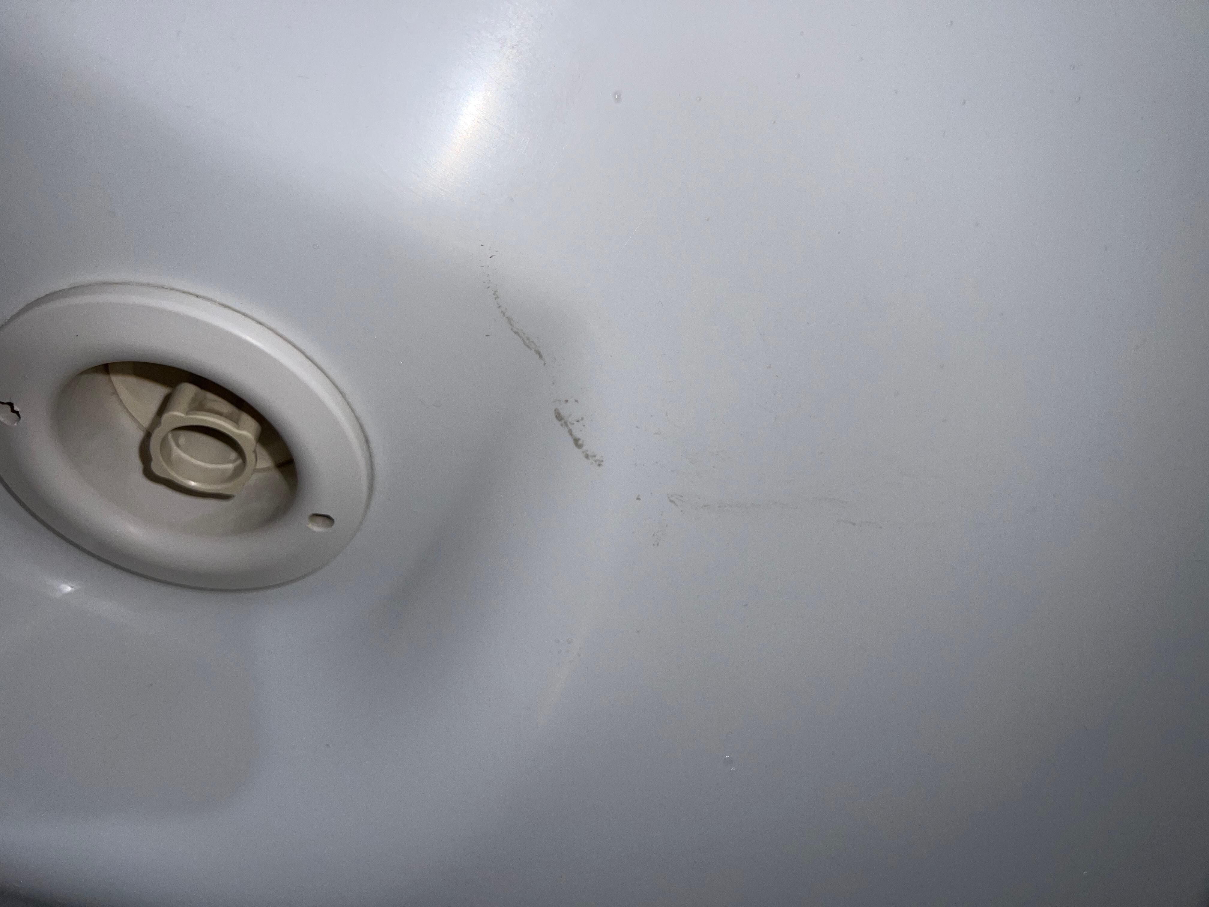Soap scum in the hot tub.
