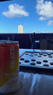 Ótimo ambiente para conversar e jogar uma dama/xadrez.