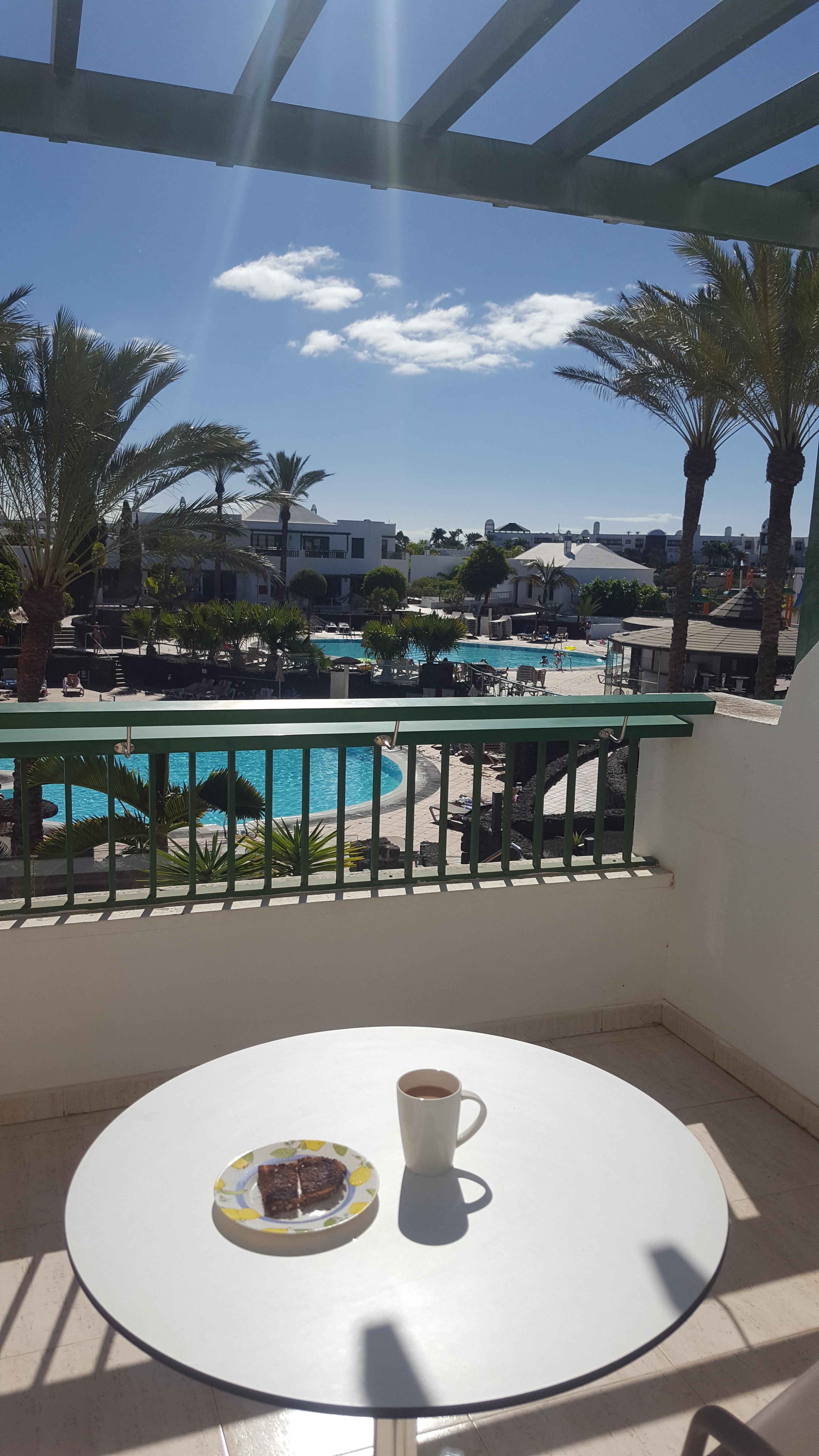 Early cuppa on our big balcony.