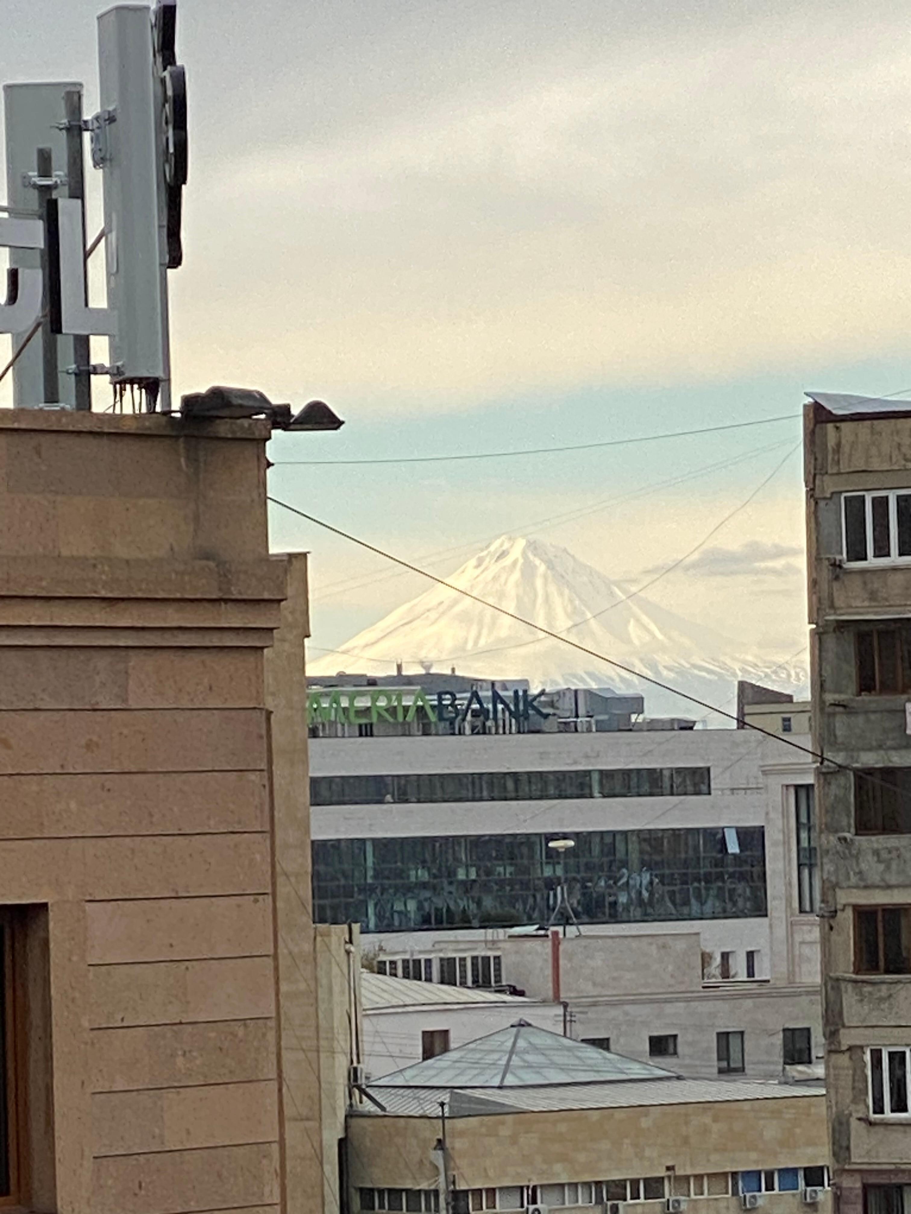 Mount Ararat from my bedroom on the 8th floor.