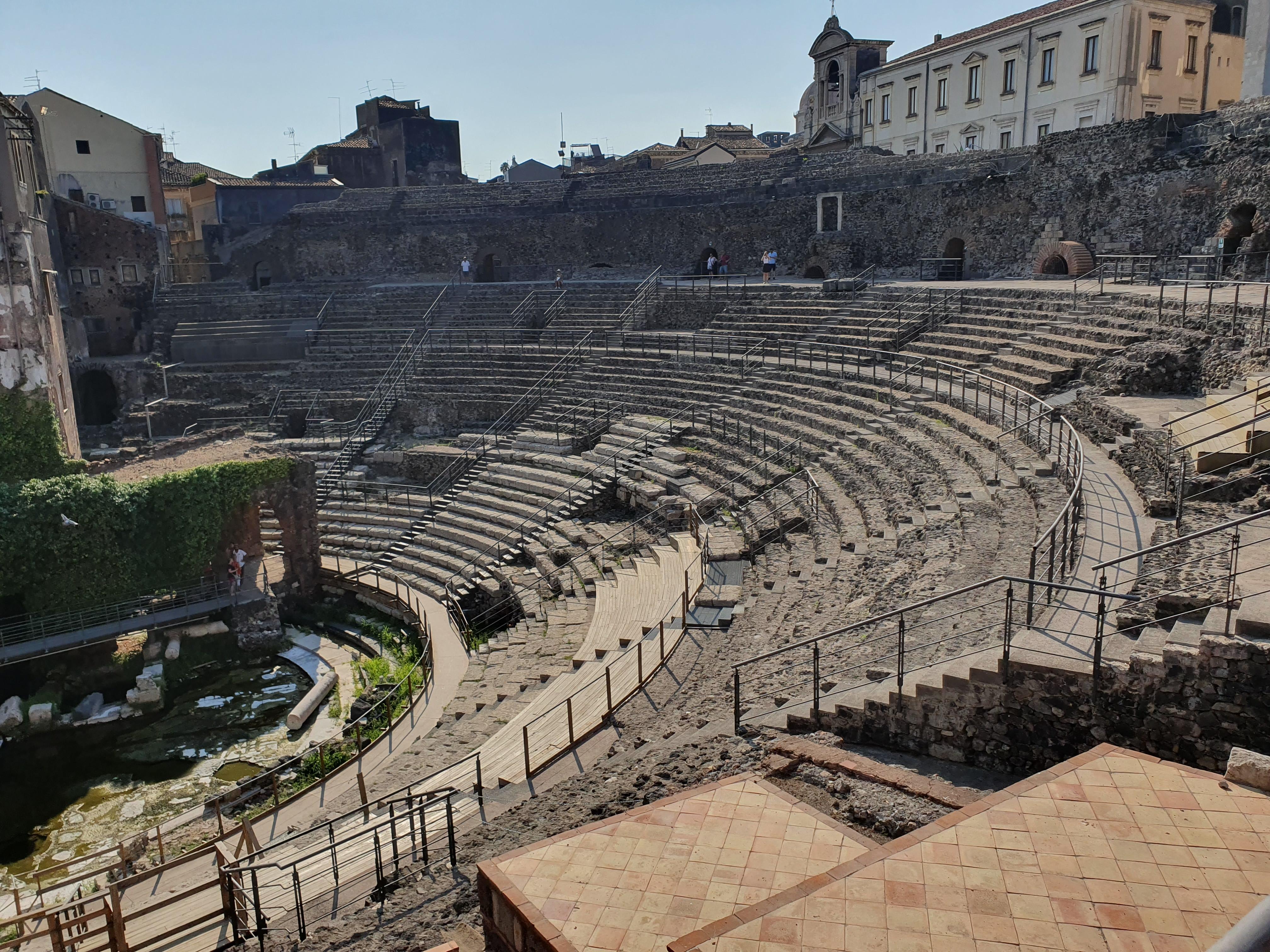 View of the Roman theatre in Catania