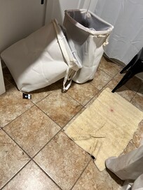 Bath mat with blood on it