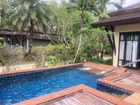 Nice pool but grotty decking
No privacy