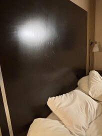 Handprint on headboard