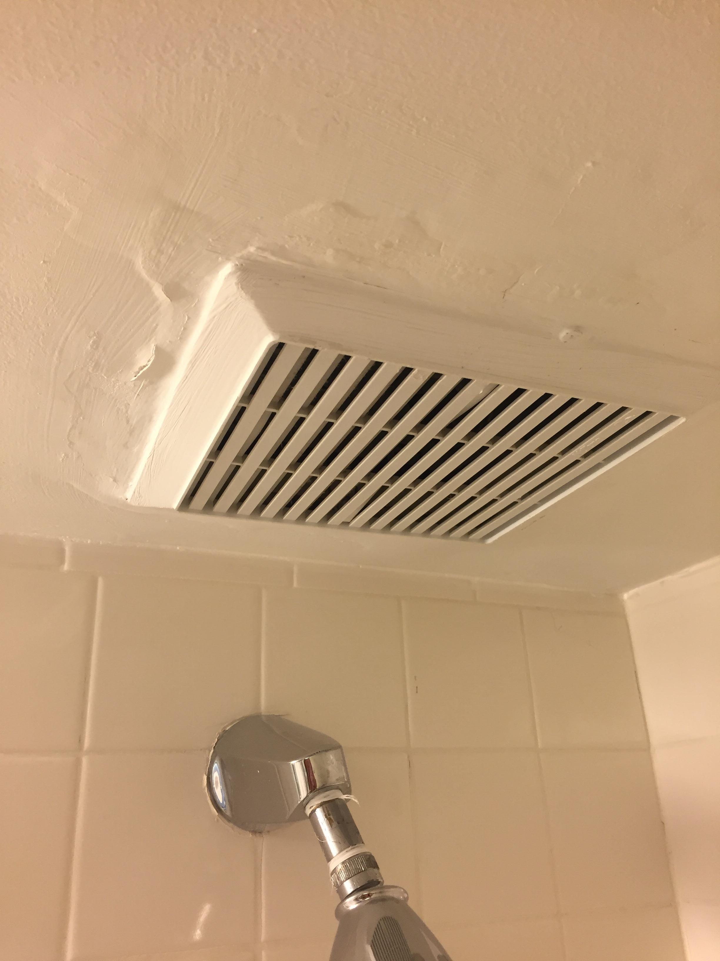 Vent in shower-barely held in ceiling