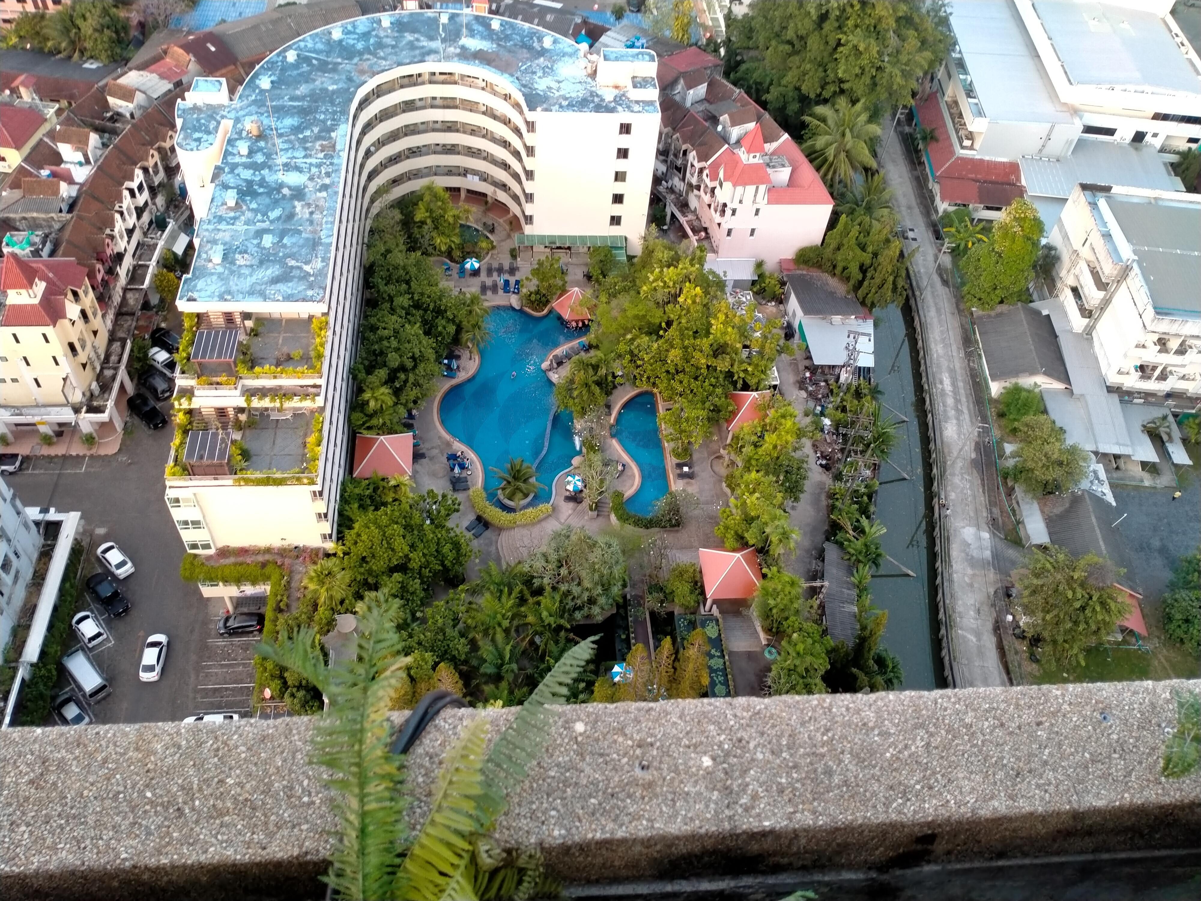 Over head pool view.