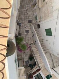 View down from the balcony