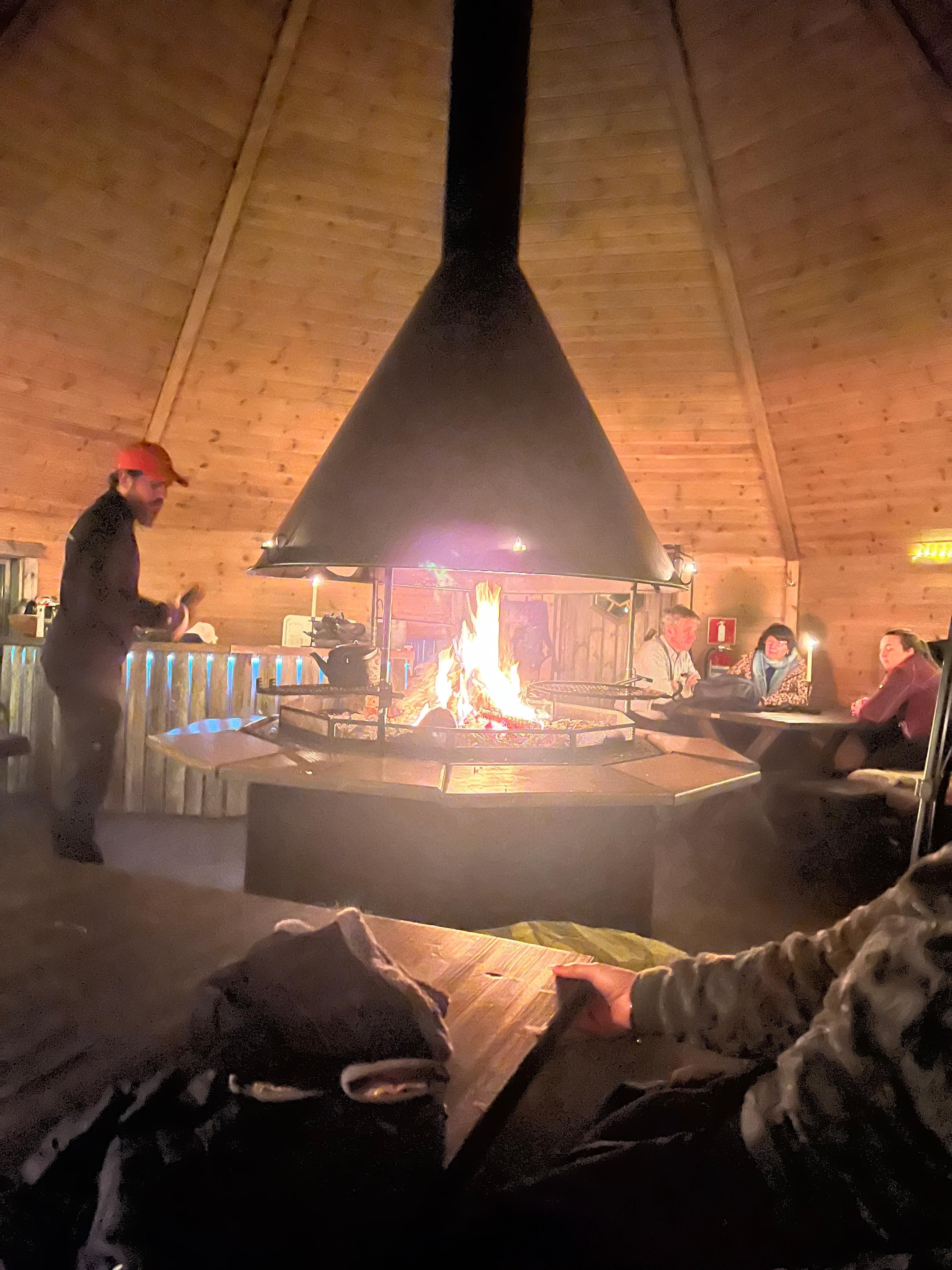 Inside yurt out back
