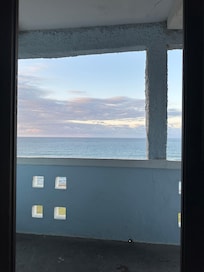 This is the view from the bed closer to the balcony.