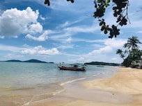 the hotel beach area