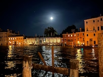 A few steps down the alley.