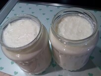 Home made yoghurt from the apartment host. Every day she put in my fridge fresh home made yoghurt.