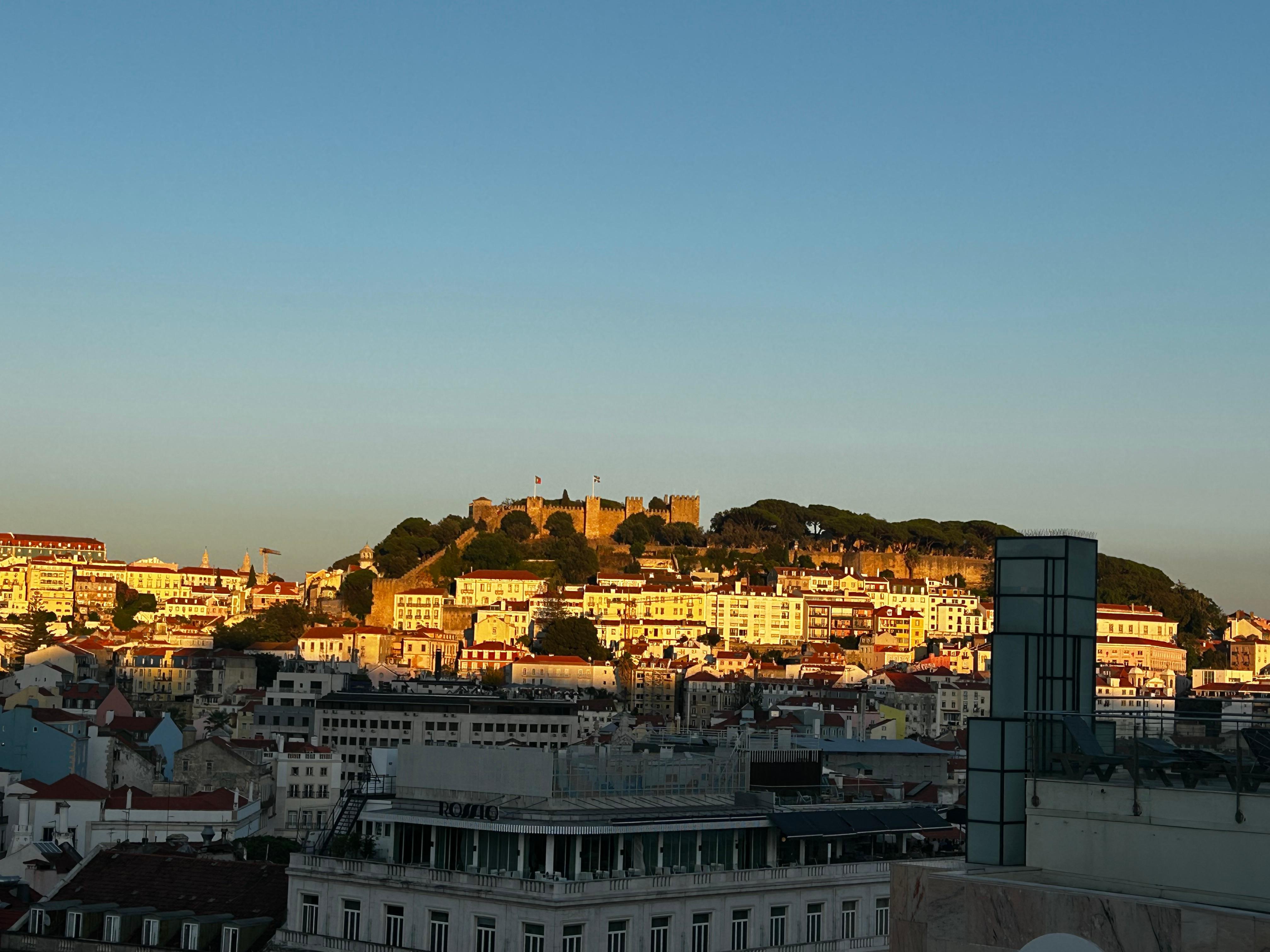  View from the rooftop bar/pool at sunset time