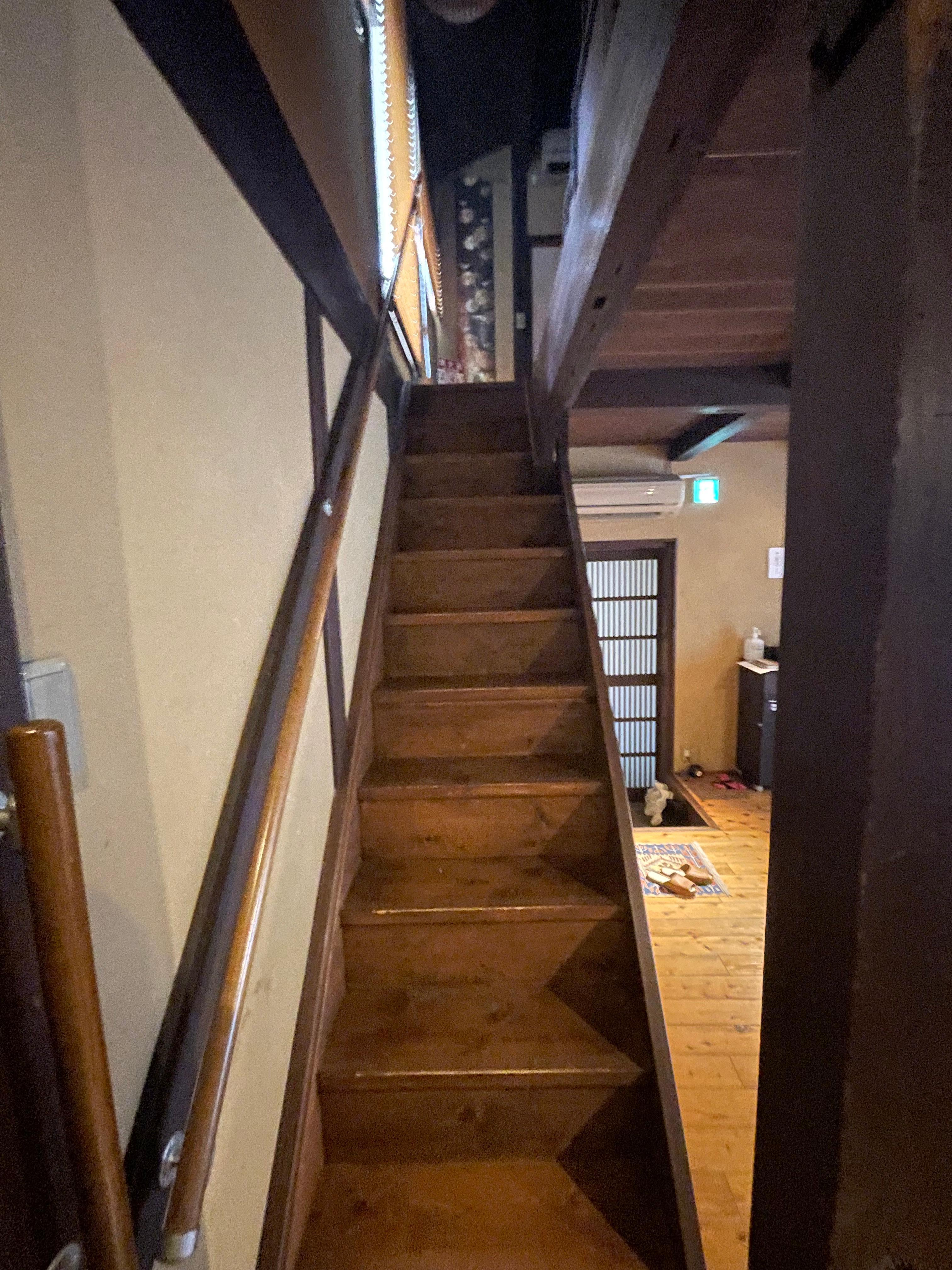 Stairs to sleeping loft