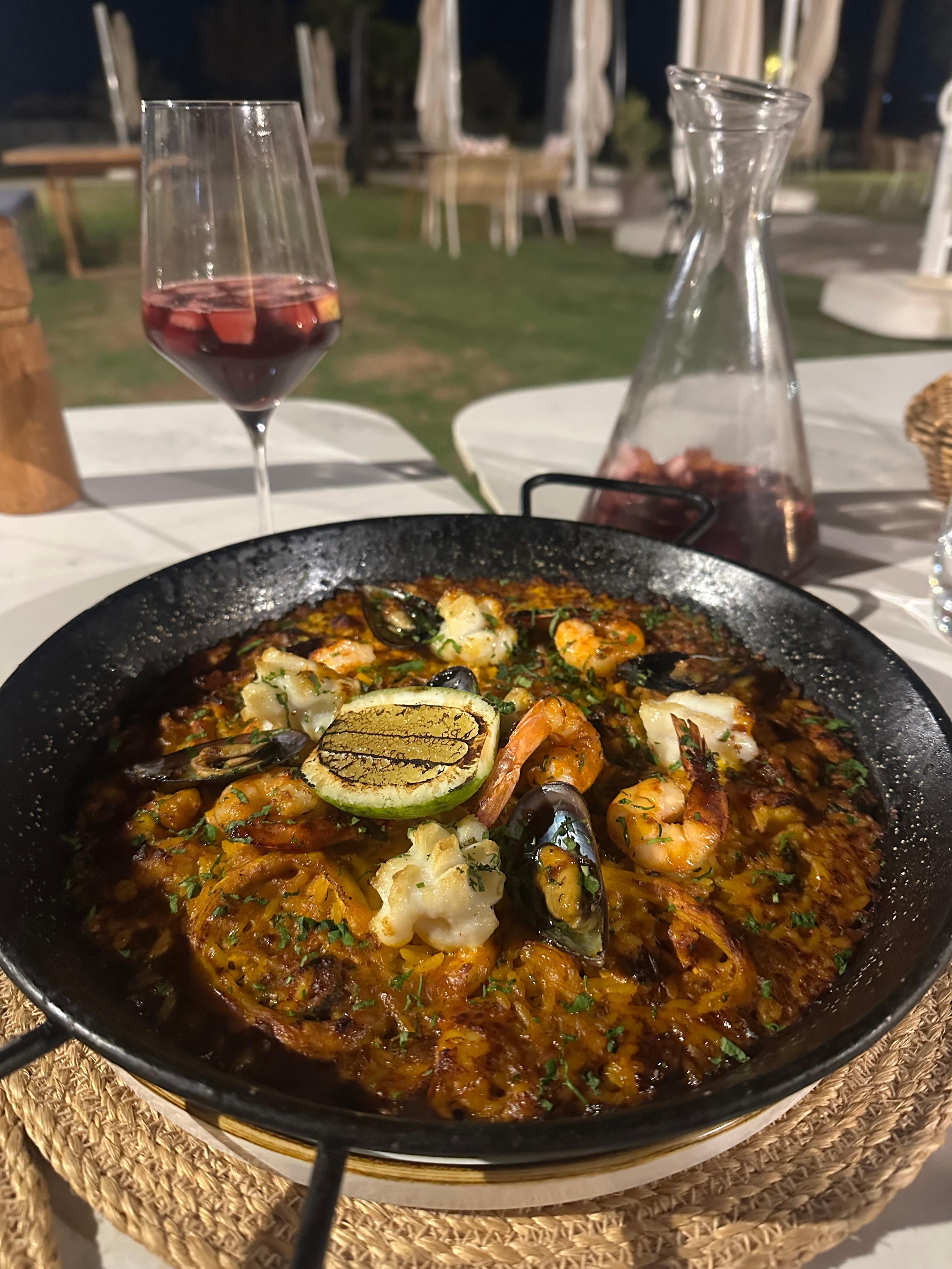 Dinner at Anaw, paella for two