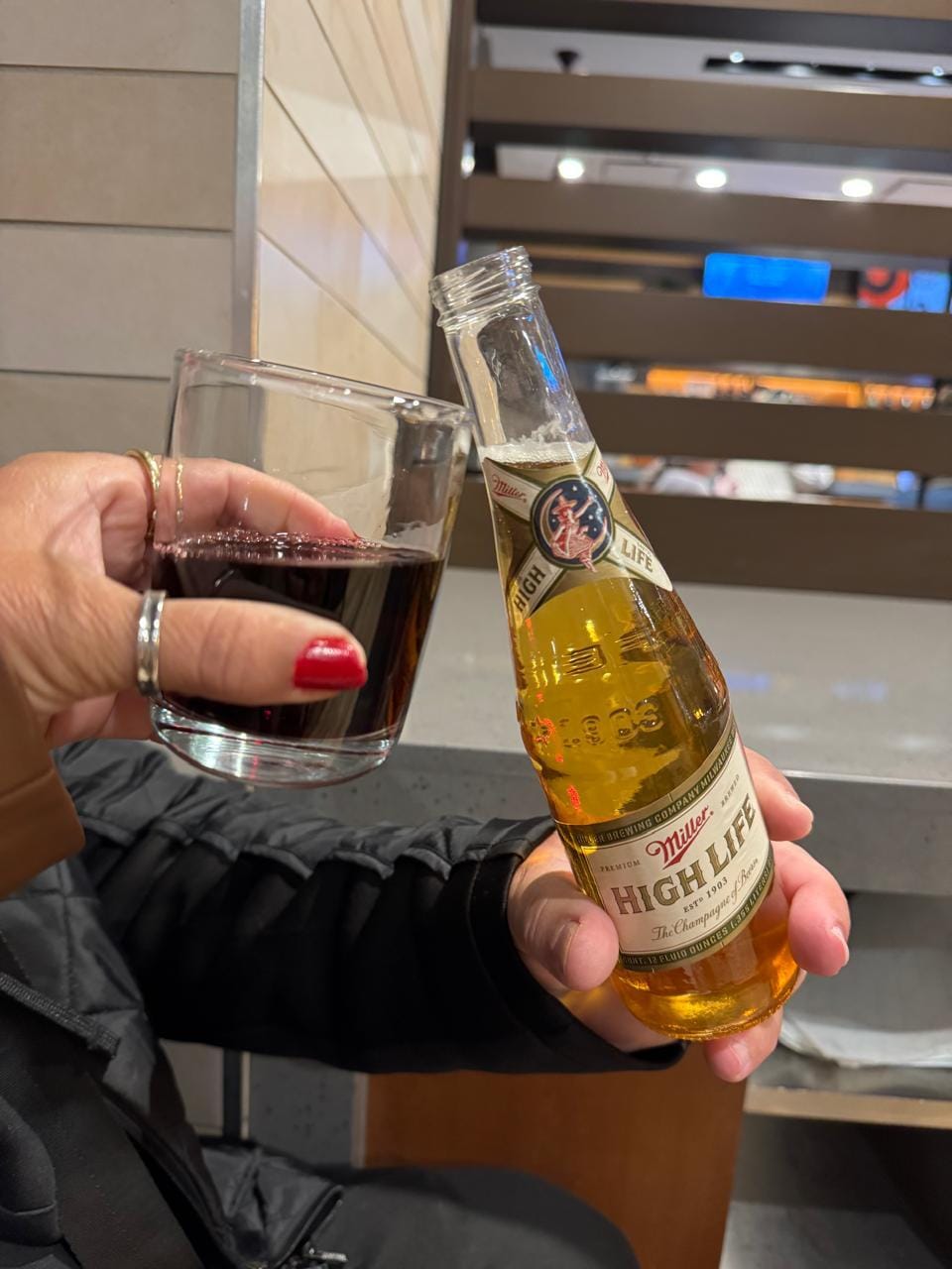 lounge do hotel
drinks de boas-vindas que escolhemos.