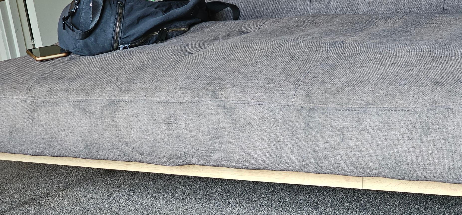 One of the stained sofa's