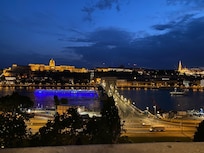 From top floor room balcony night view