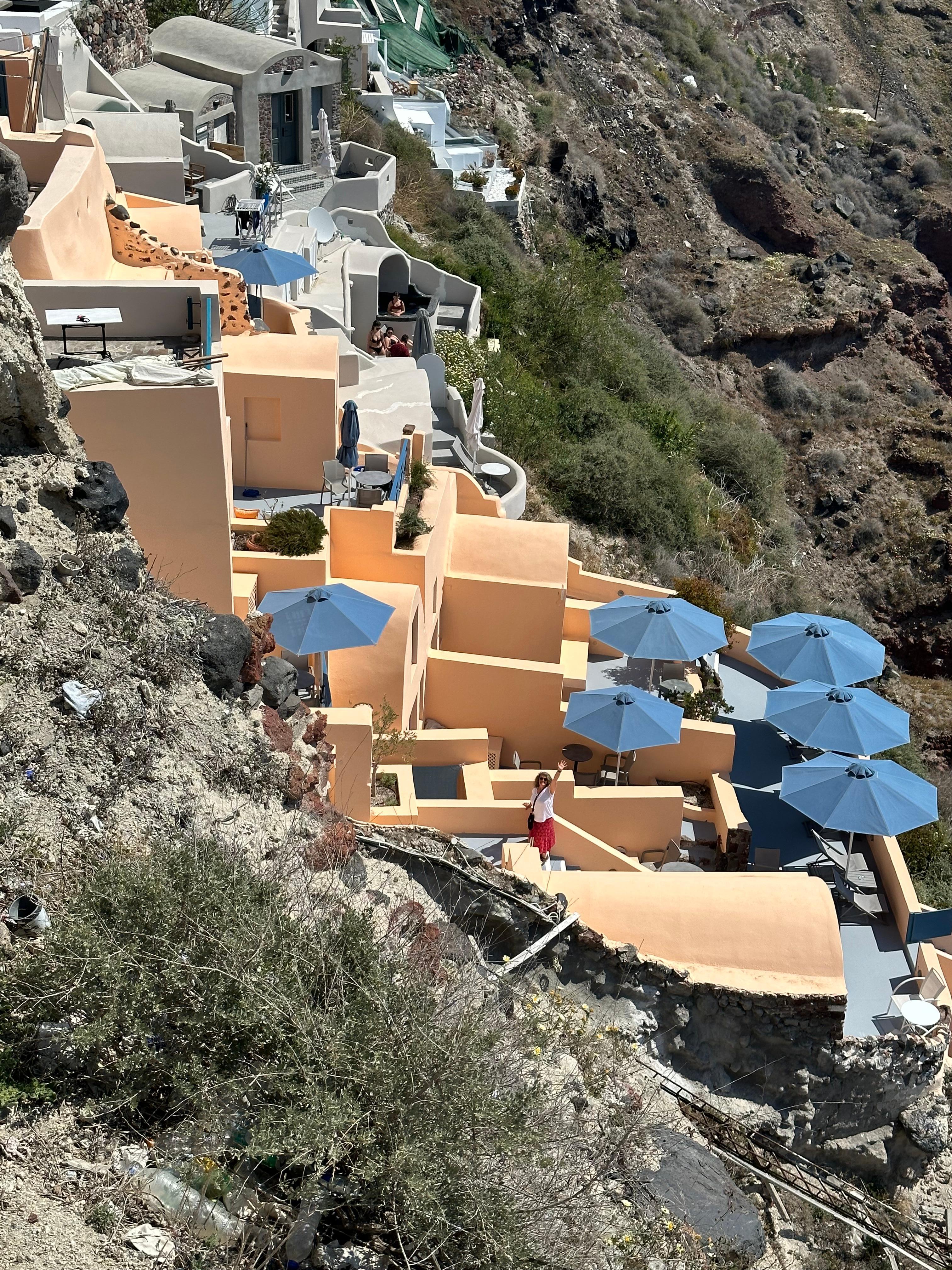 Looking down at the hotel from the castle. 