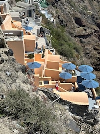 Looking down at the hotel from the castle.