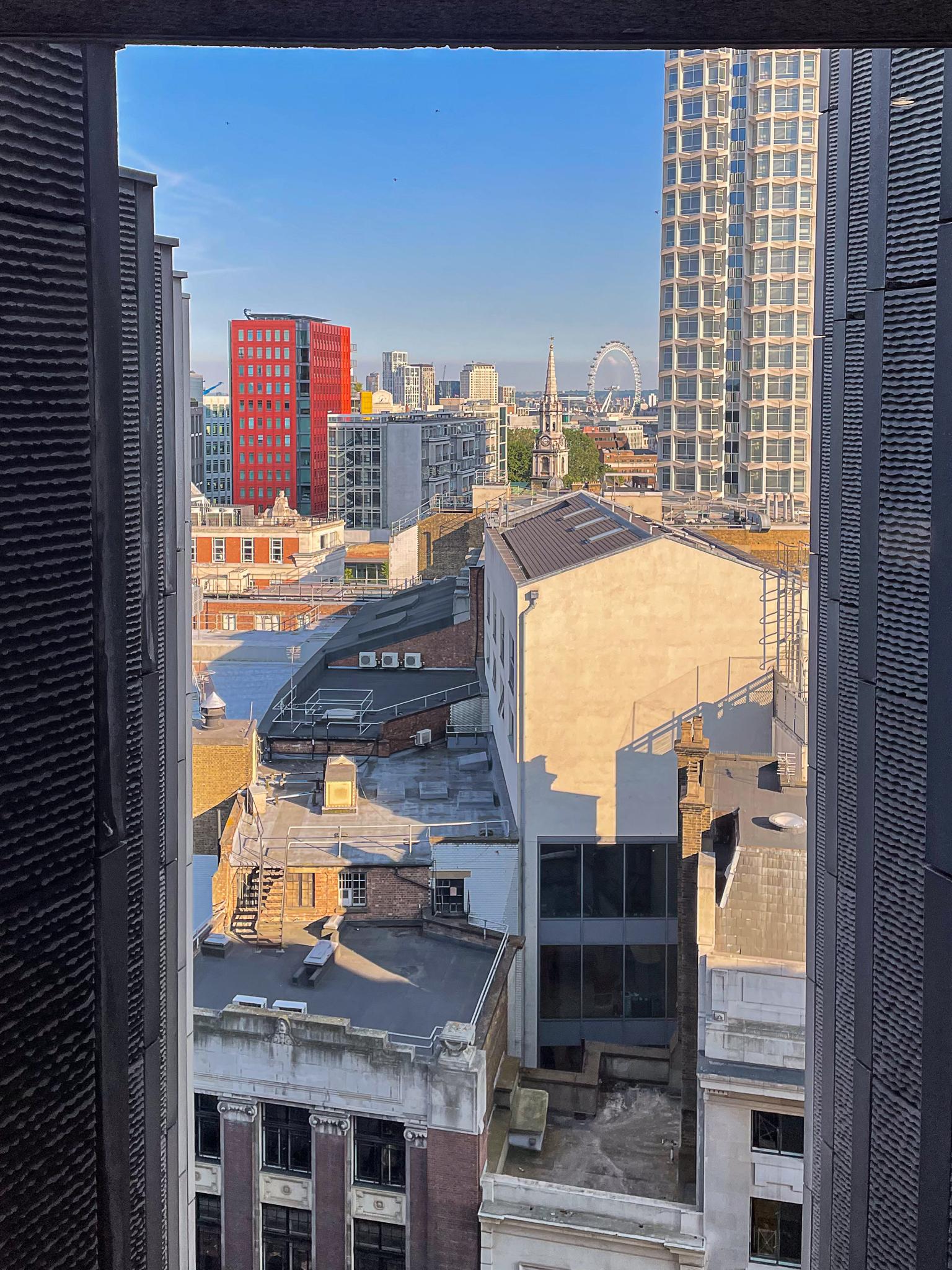 Ausblick vom Hotel St. Giles Richtung London Eye