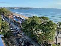View of the beach from the rooftop