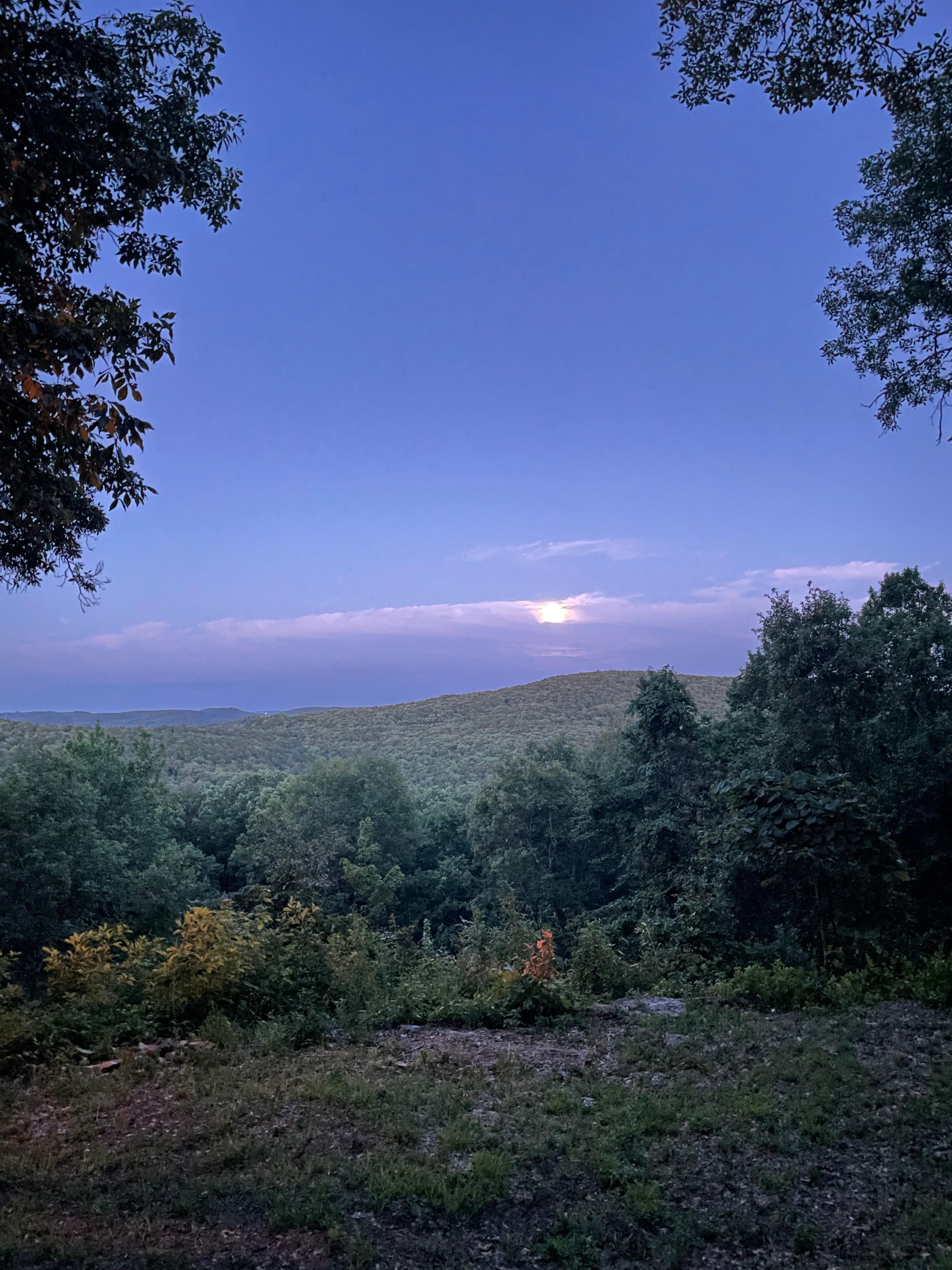 Sunset view from the cabins. 