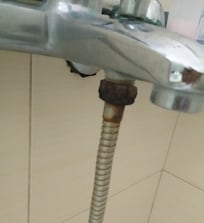 Nut changed colour from the rust.