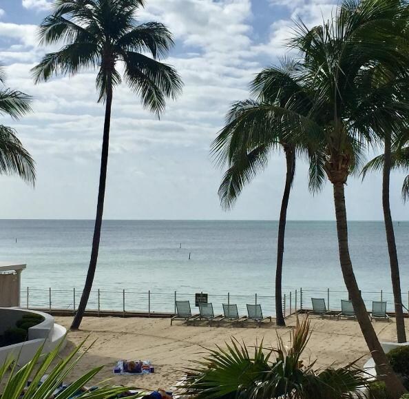 View from our room overlooking the resort's private beach