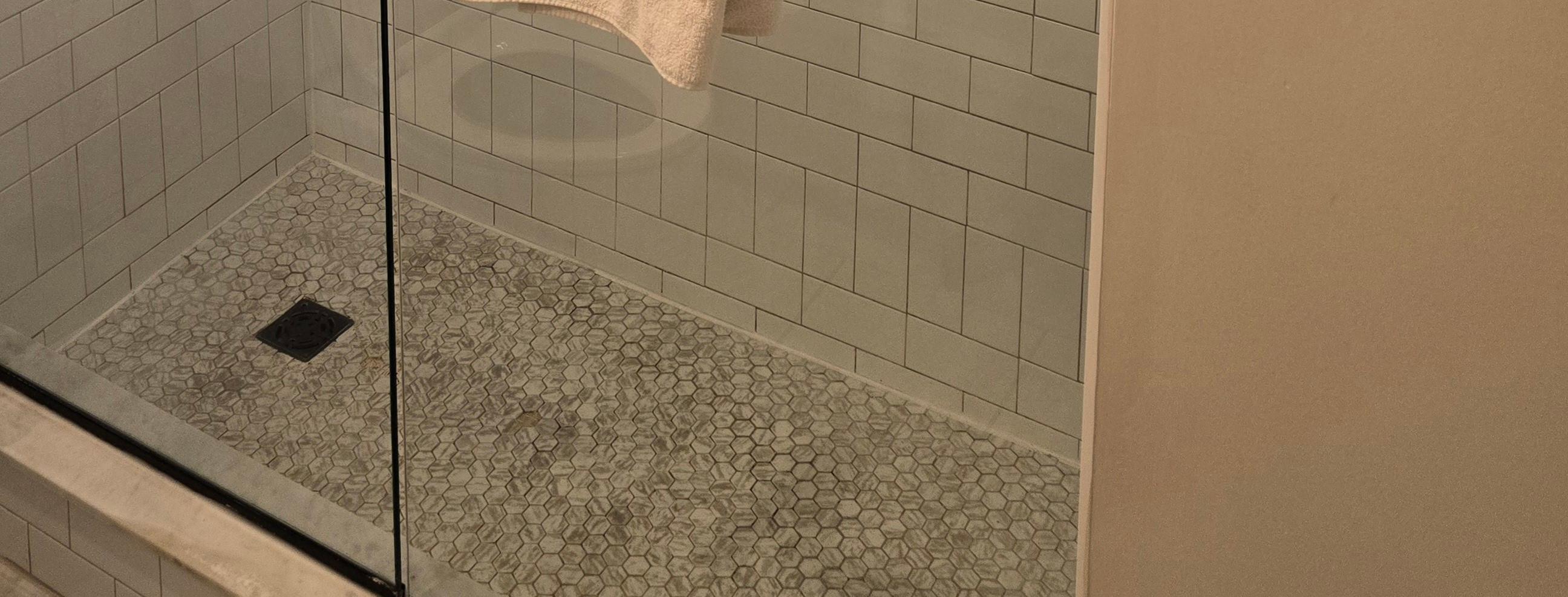 Bathroom shower floor.